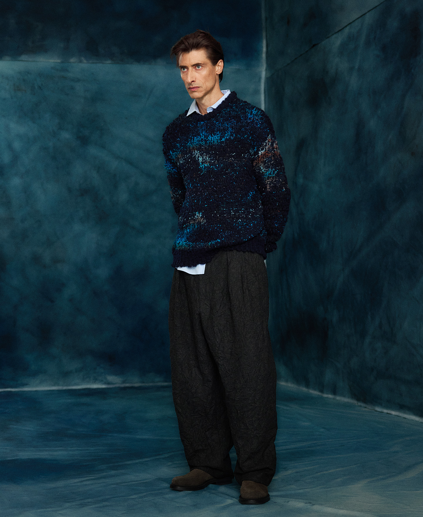 Jersey punto jacquard textura hombre image number 1