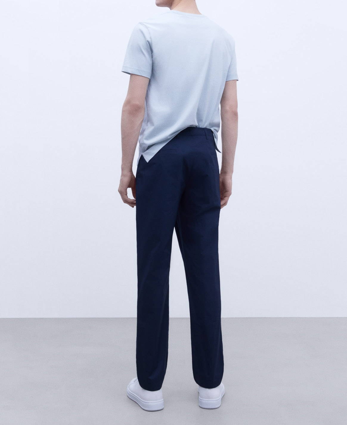 Cotton poplin straight trousers image number 2