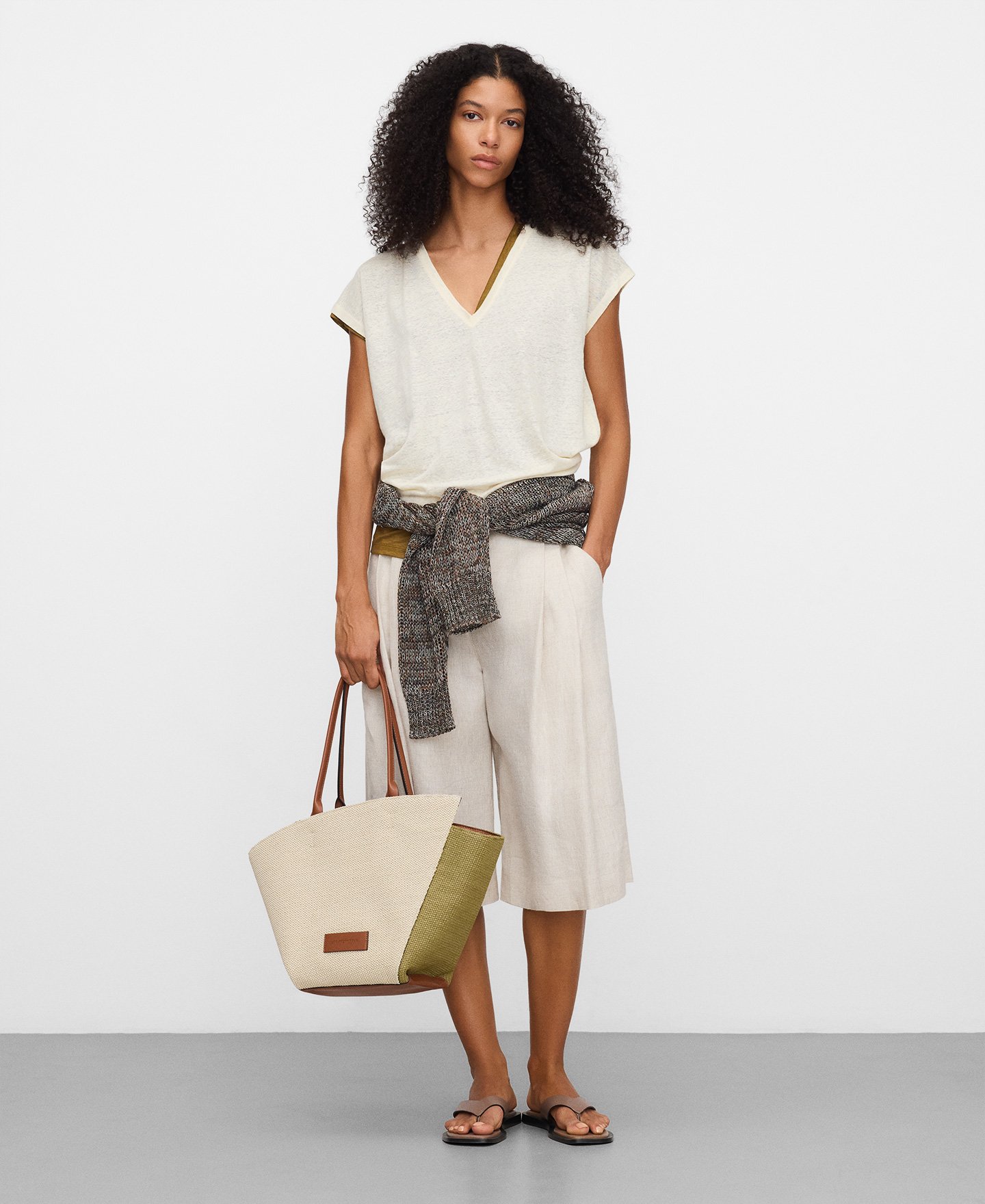 Sac cabas Eclipse bicolore texture raphia image number 5