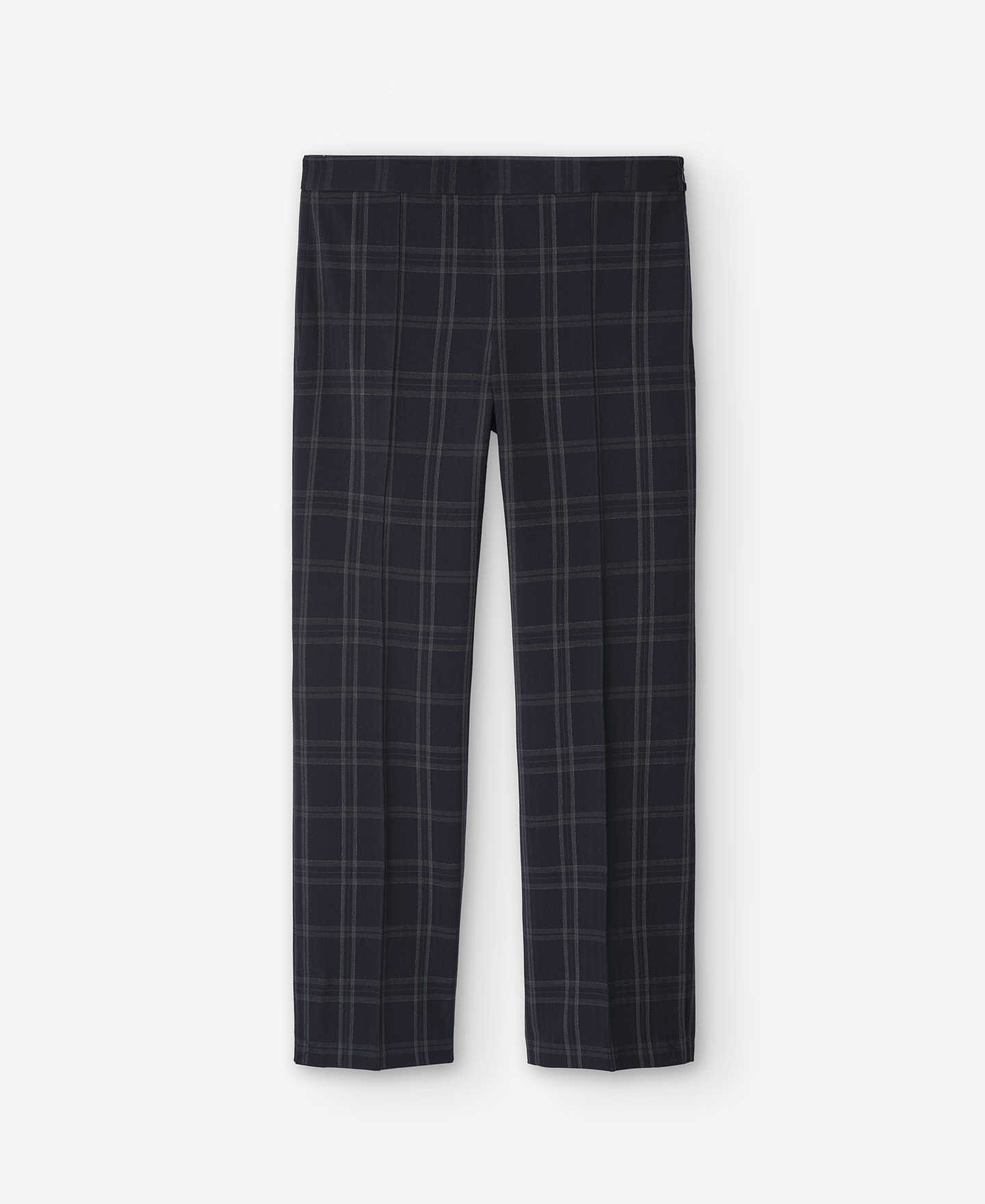 Checkered print slim fit trousers women image number 4