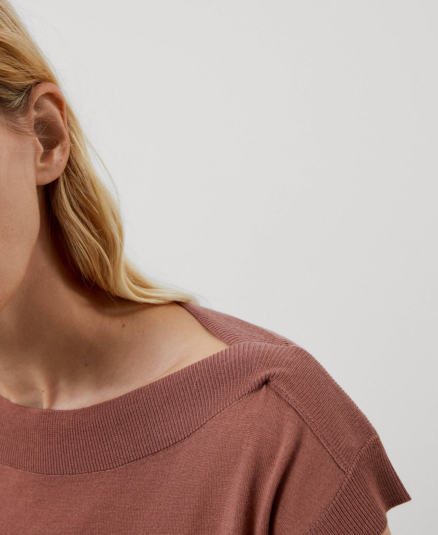 Merino wool bateau neckline top image number 5