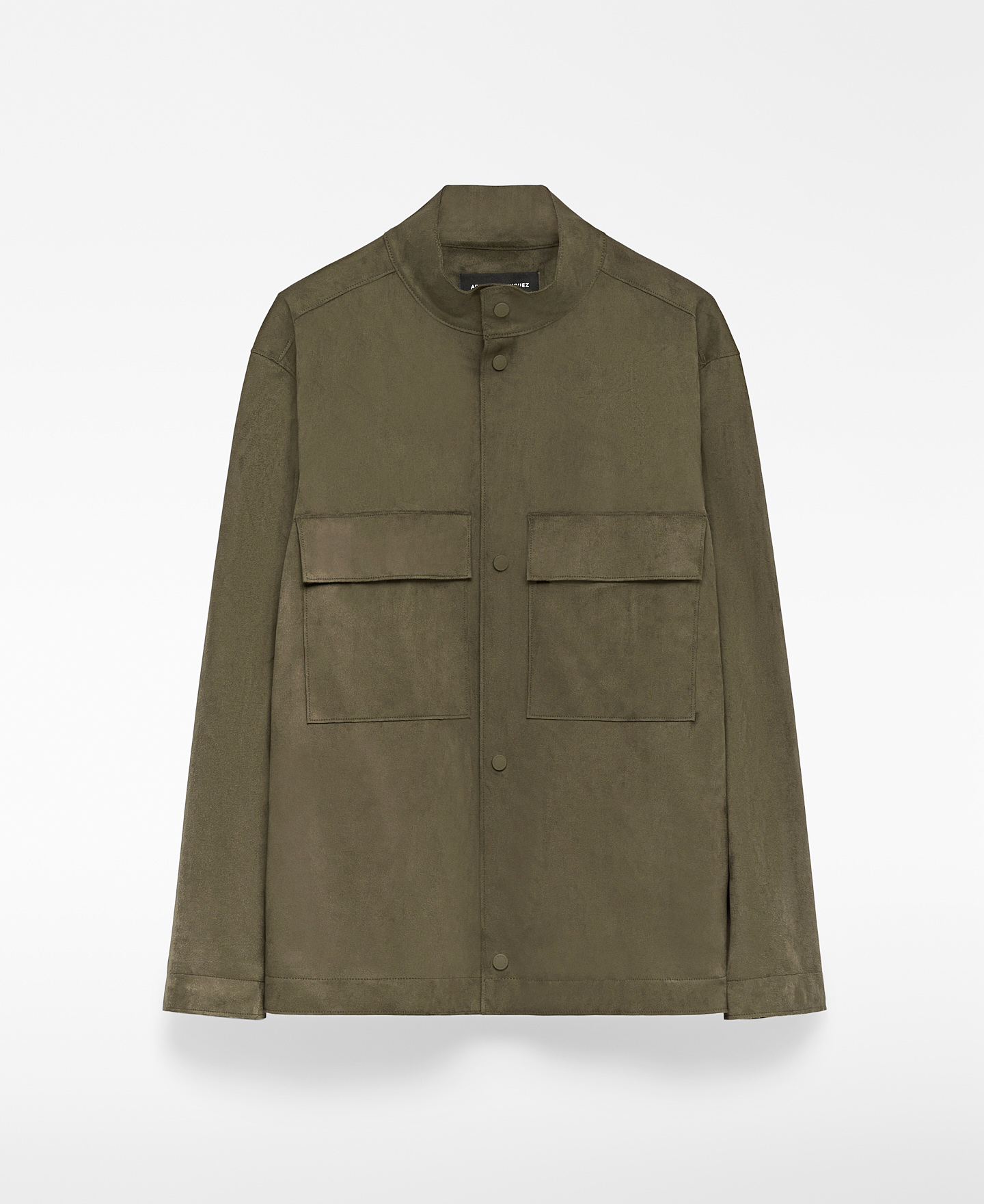 Veste à col bande en simili-suède pour homme image number 4