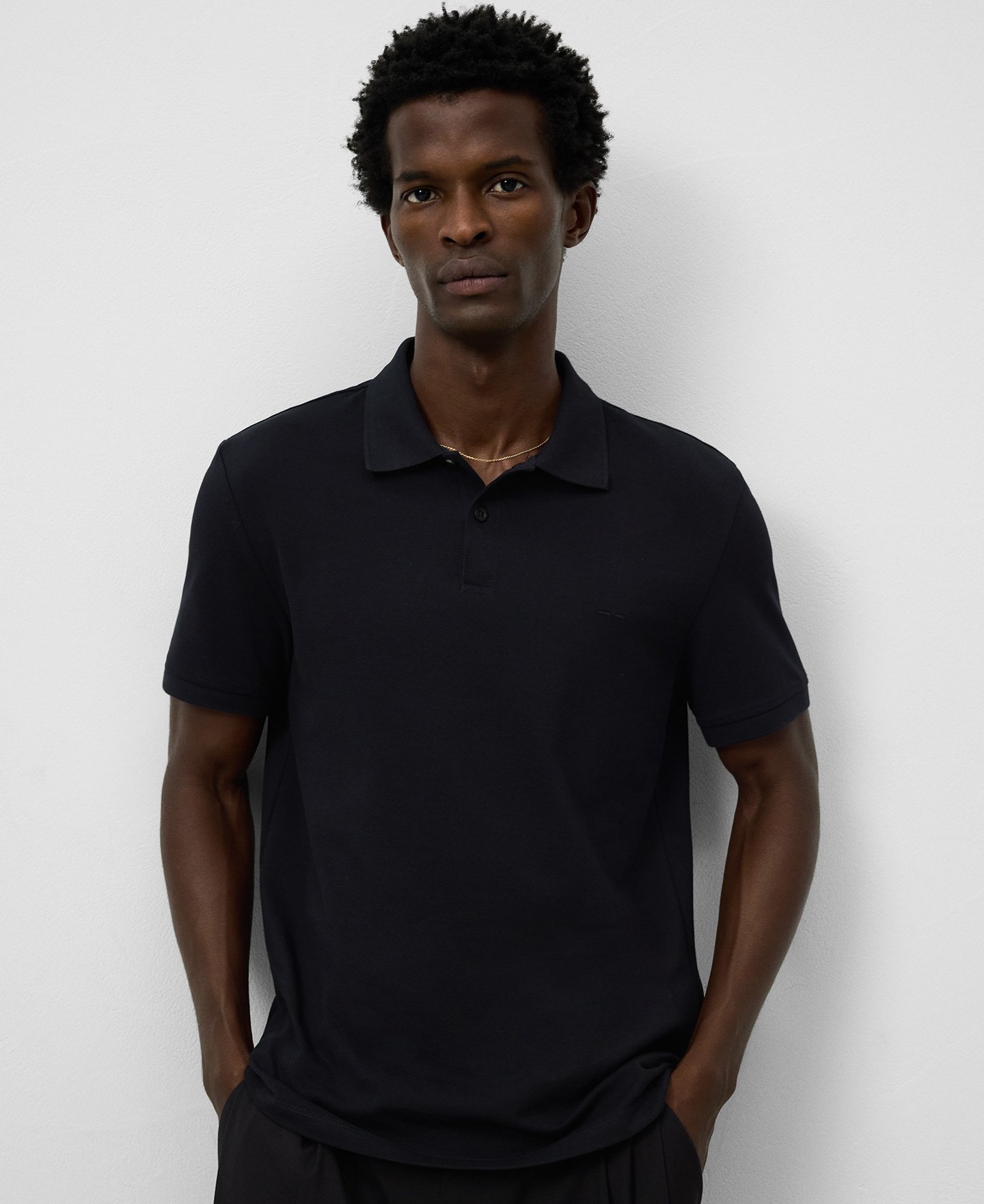 Organic cotton piqué polo shirt man image number 0