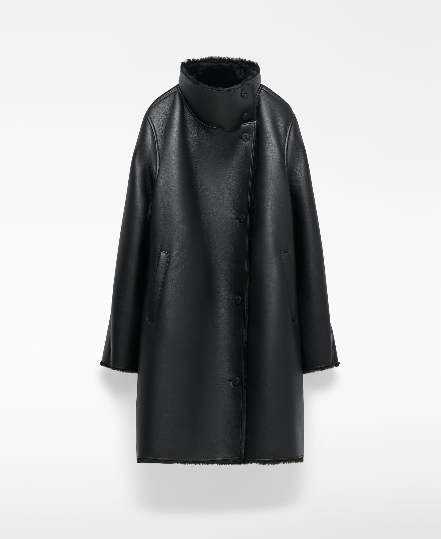 Non-Leather cross-over coat image number 4