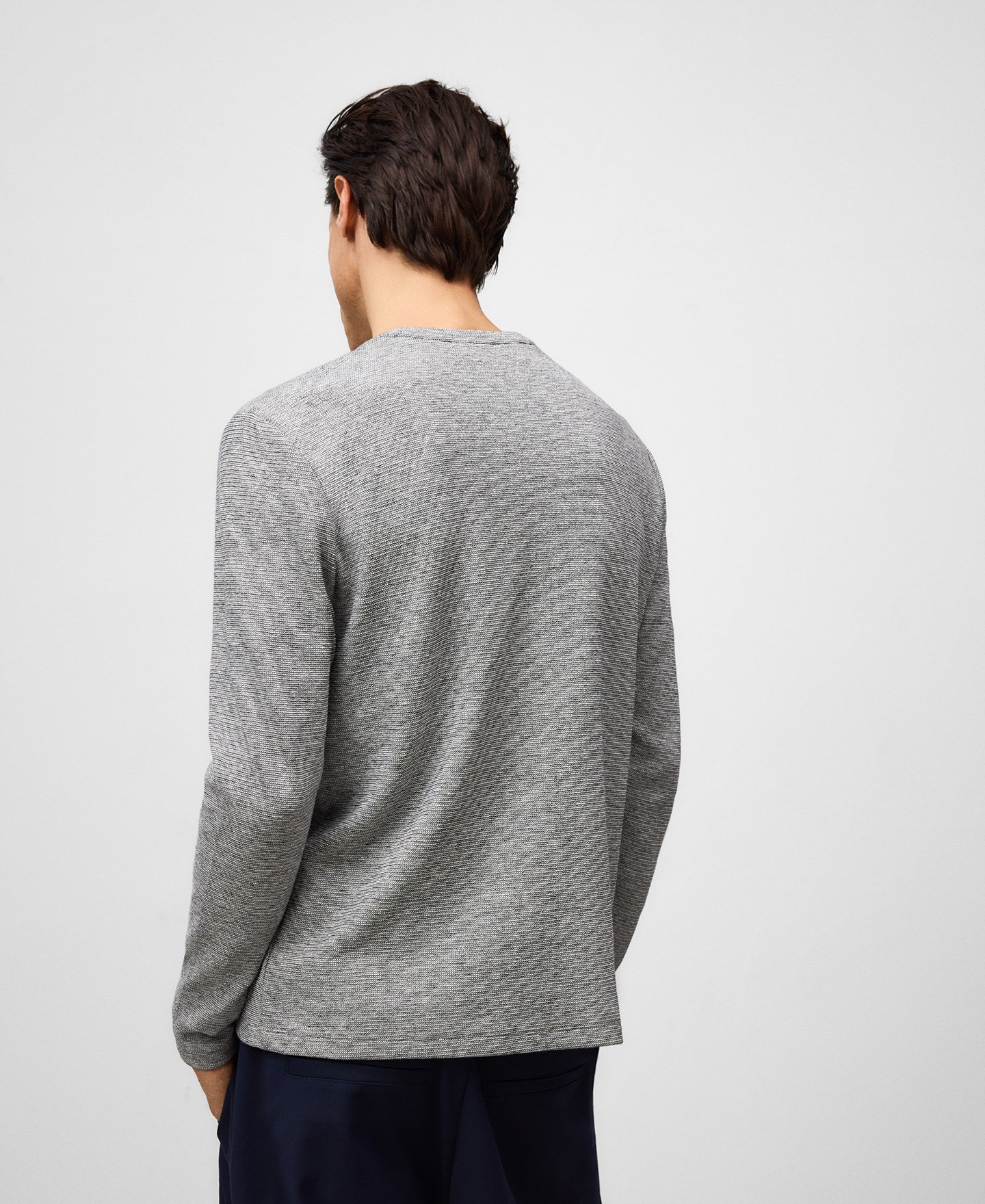 Cotton micro-texture T-shirt man image number 2