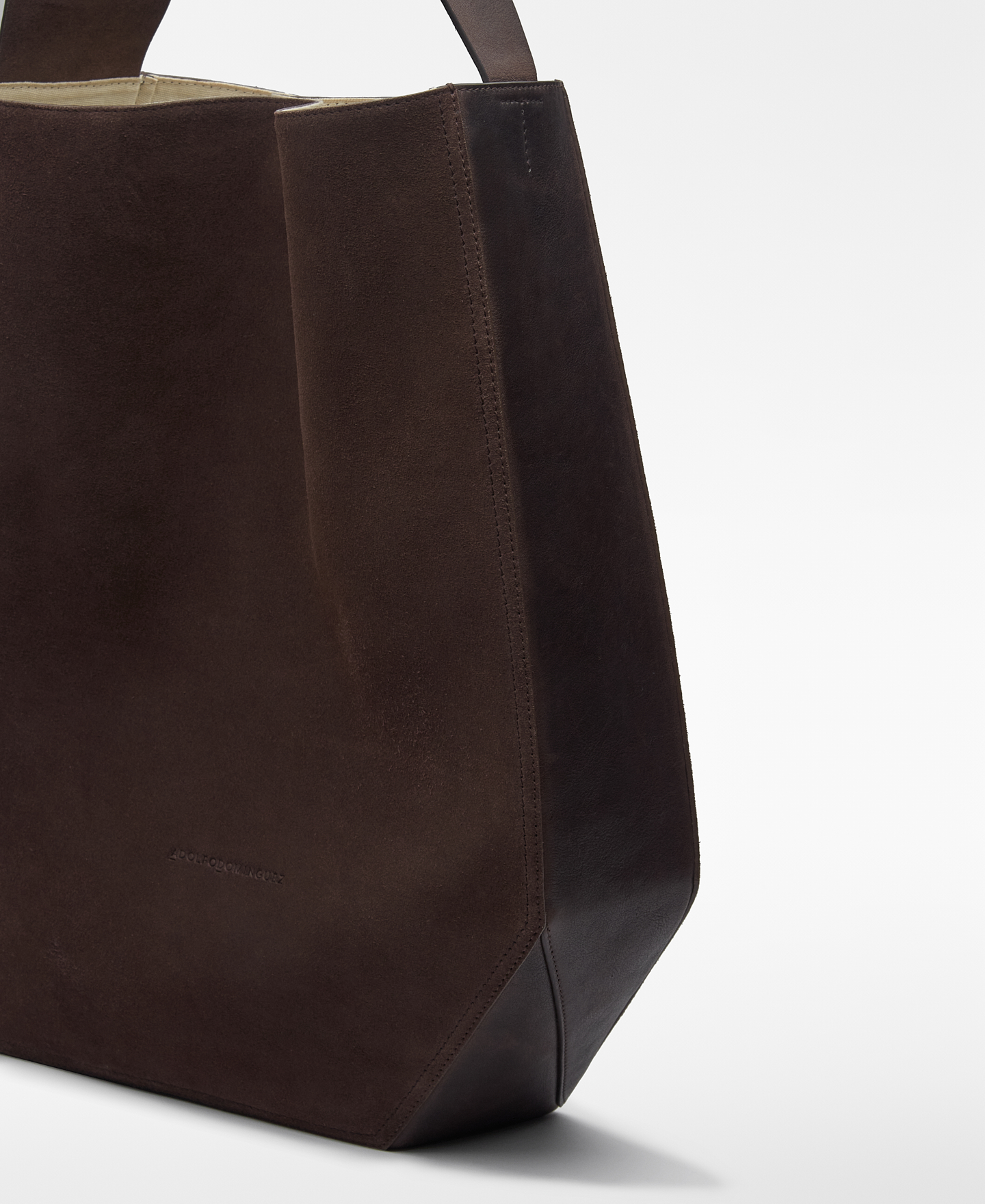 Brown leather and suede shopper bag man image number 6
