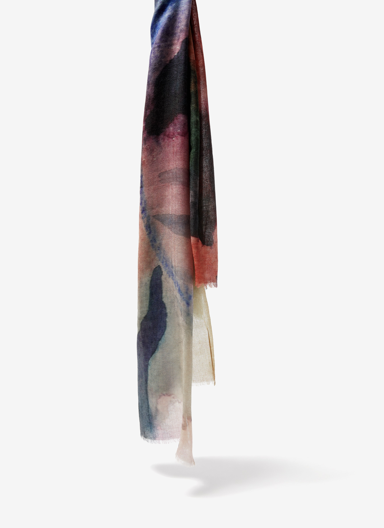 Merino wool foulard with print image number 1