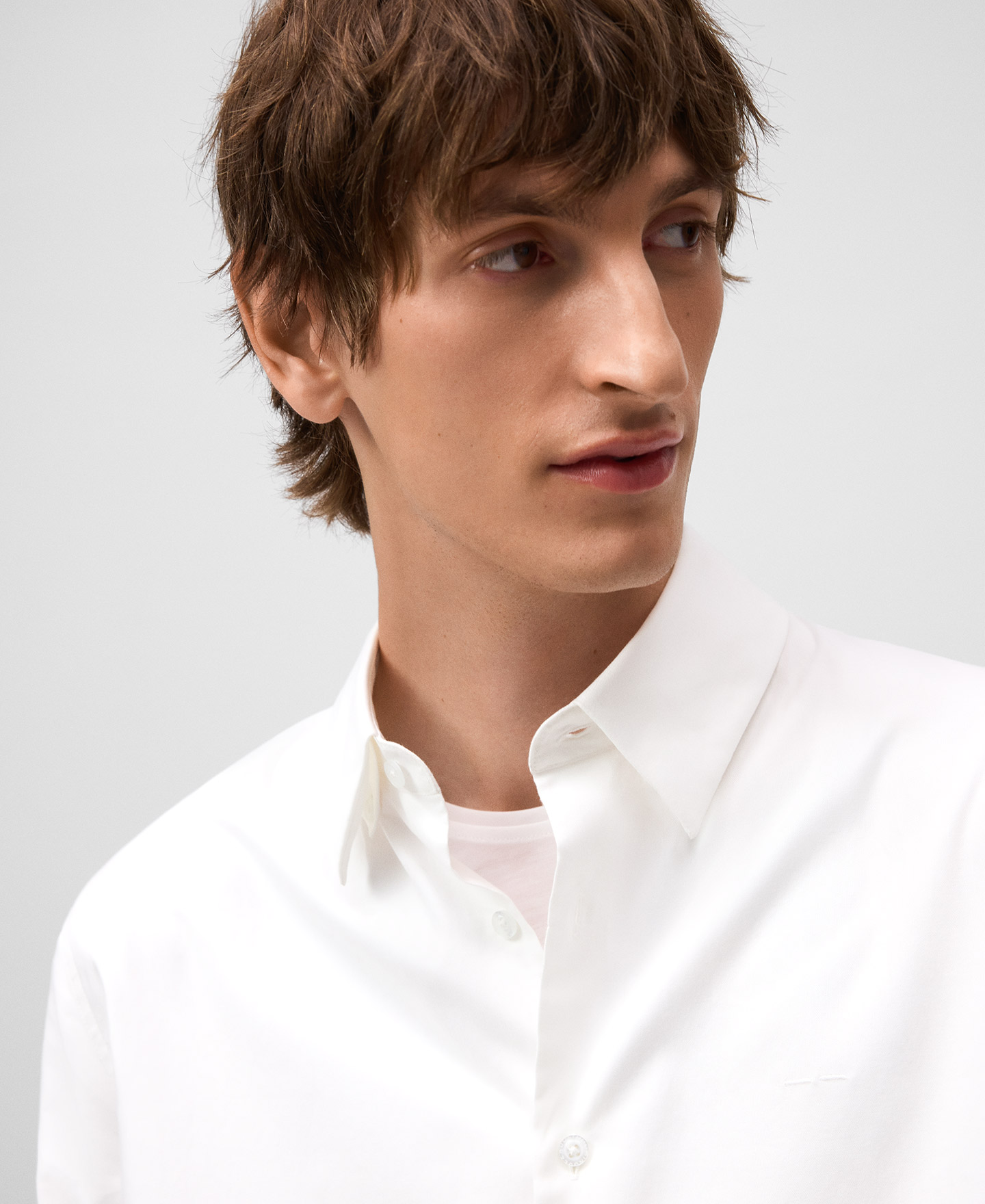 Regular fit lapel collar shirt man image number 3