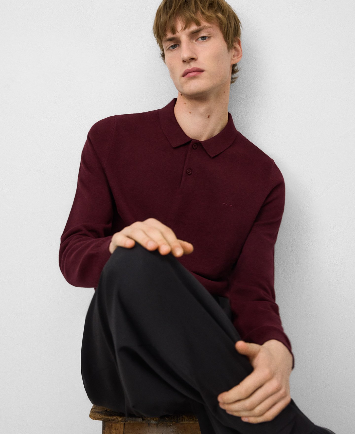 Polo de manga comprida regular fit para homem image number 3