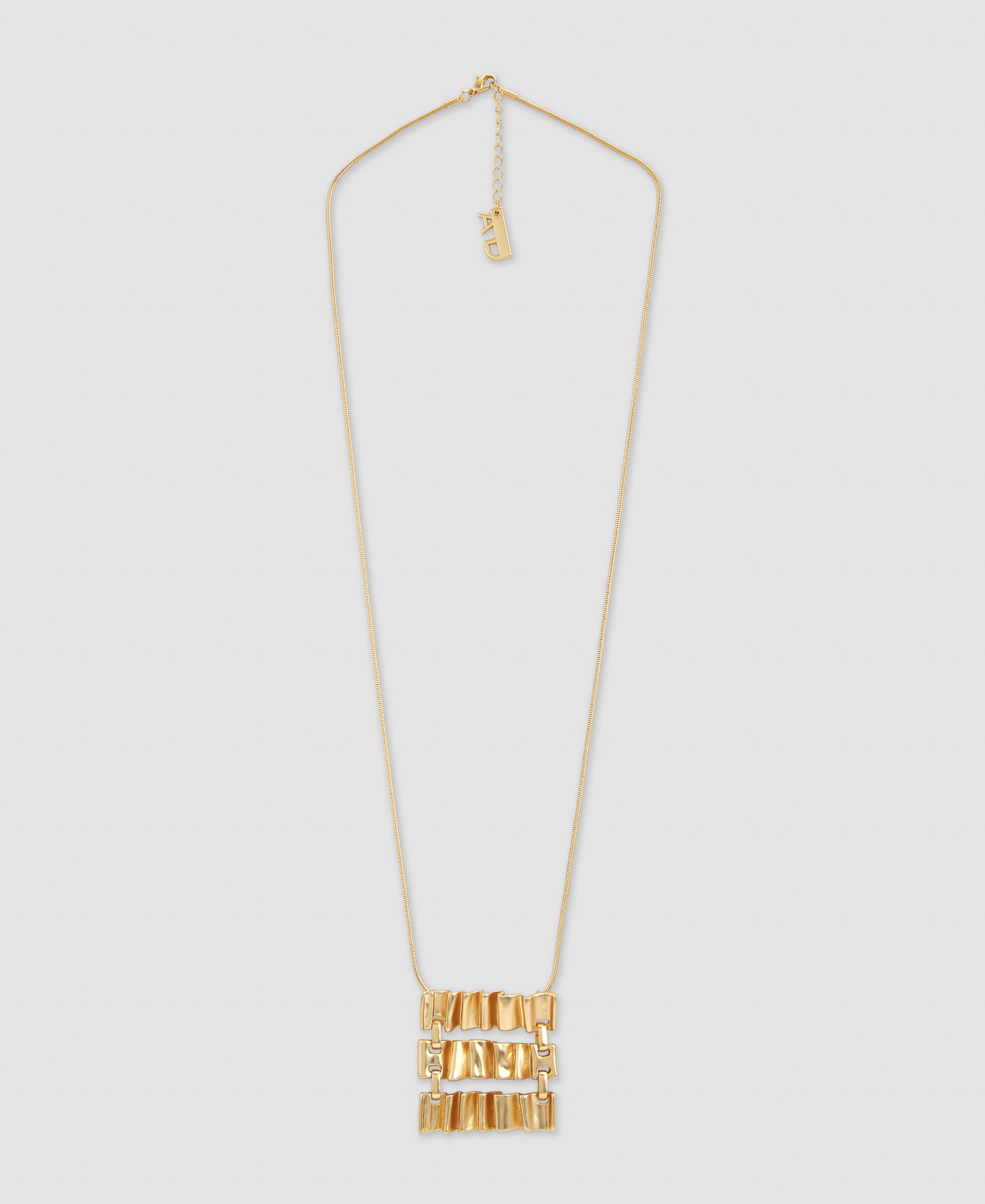 Zinc and brass long necklace image number 0