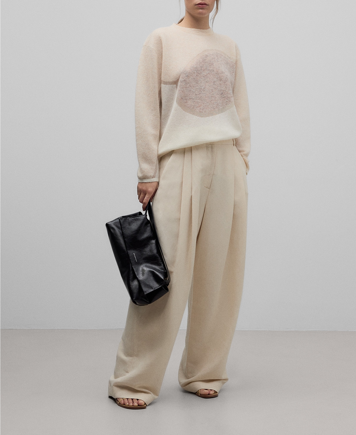Jersey punto con transparencias mujer image number 1