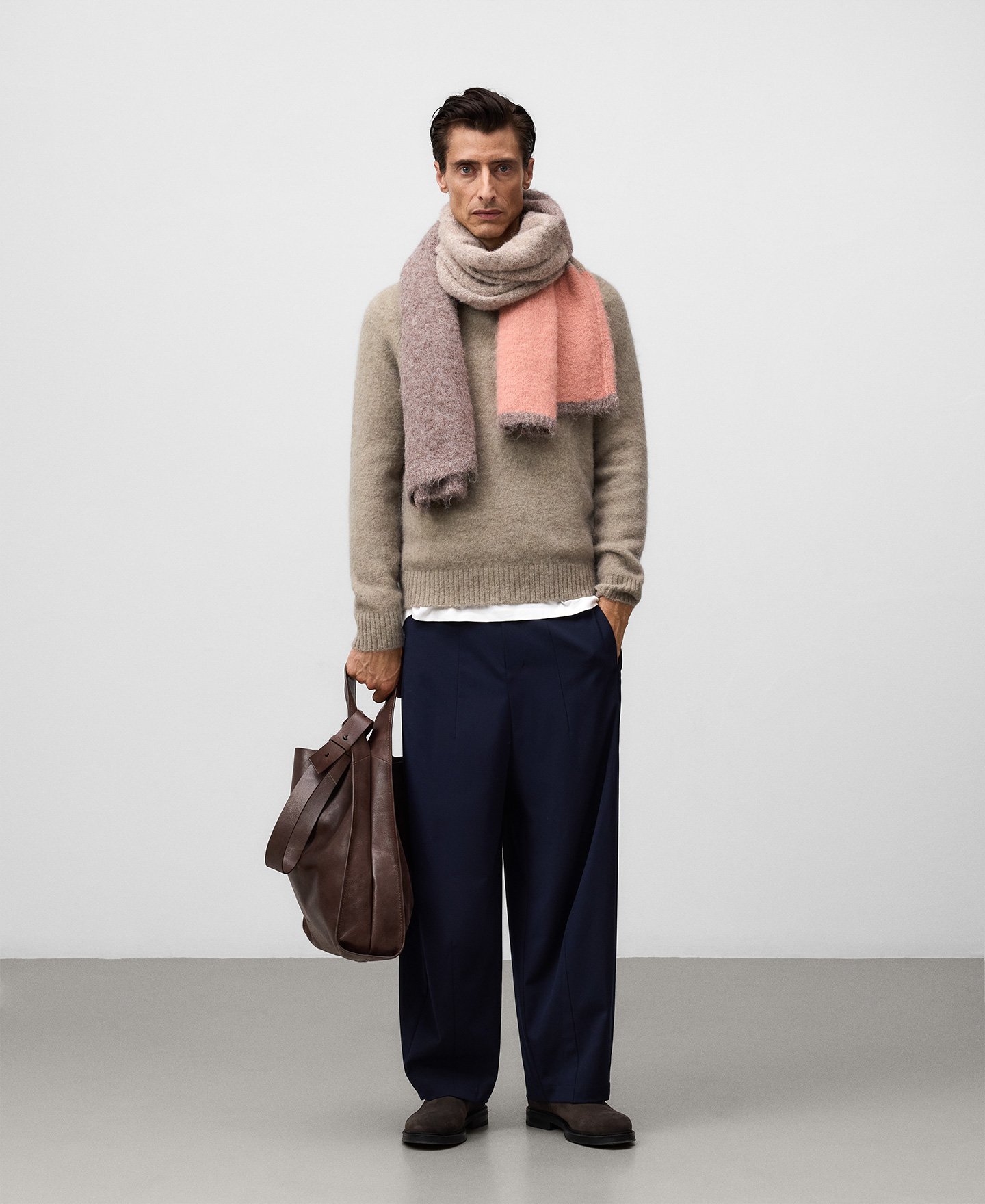 Knit crew collar sweater man image number 1