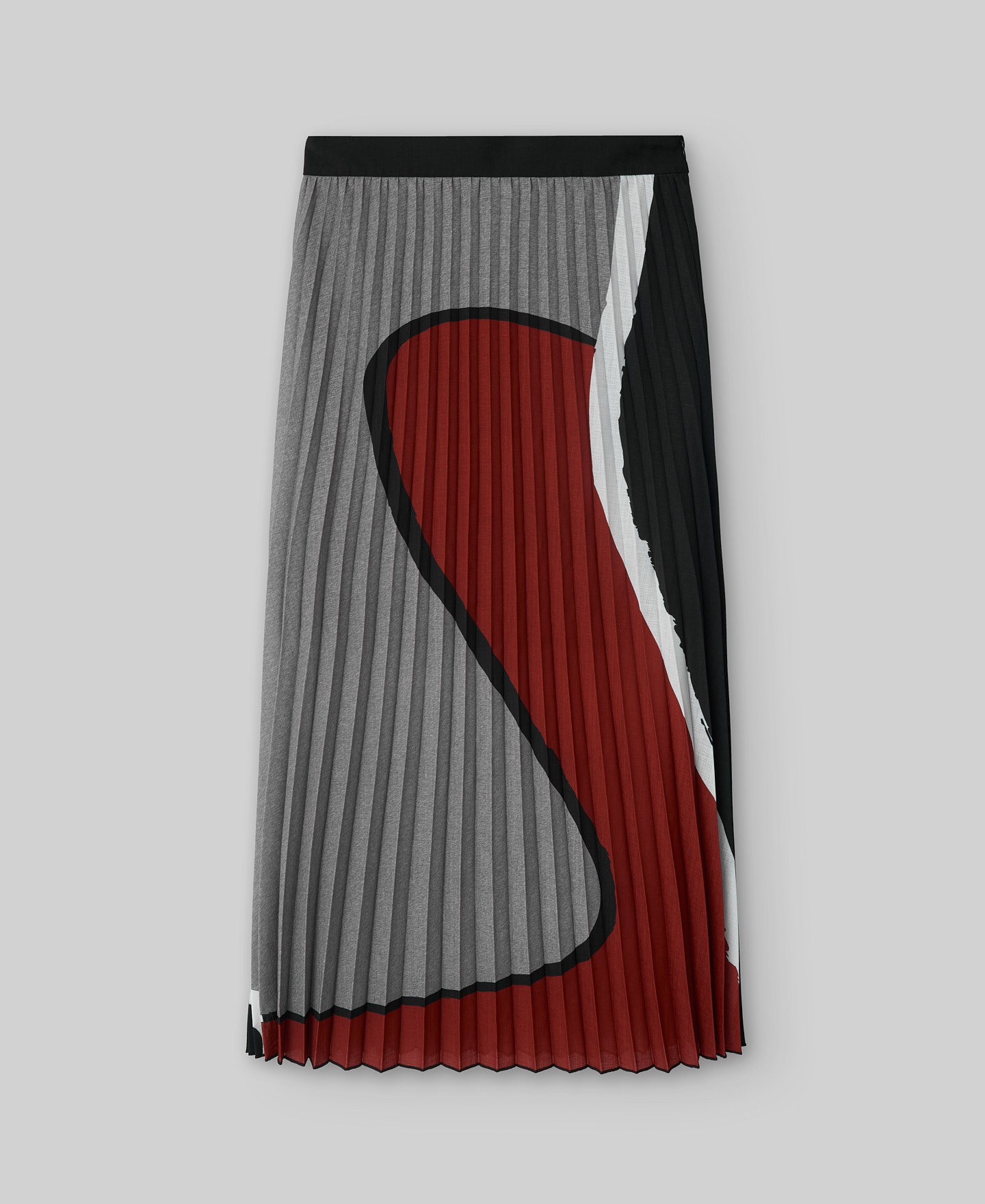 Printed pleated skirt woman image number 4