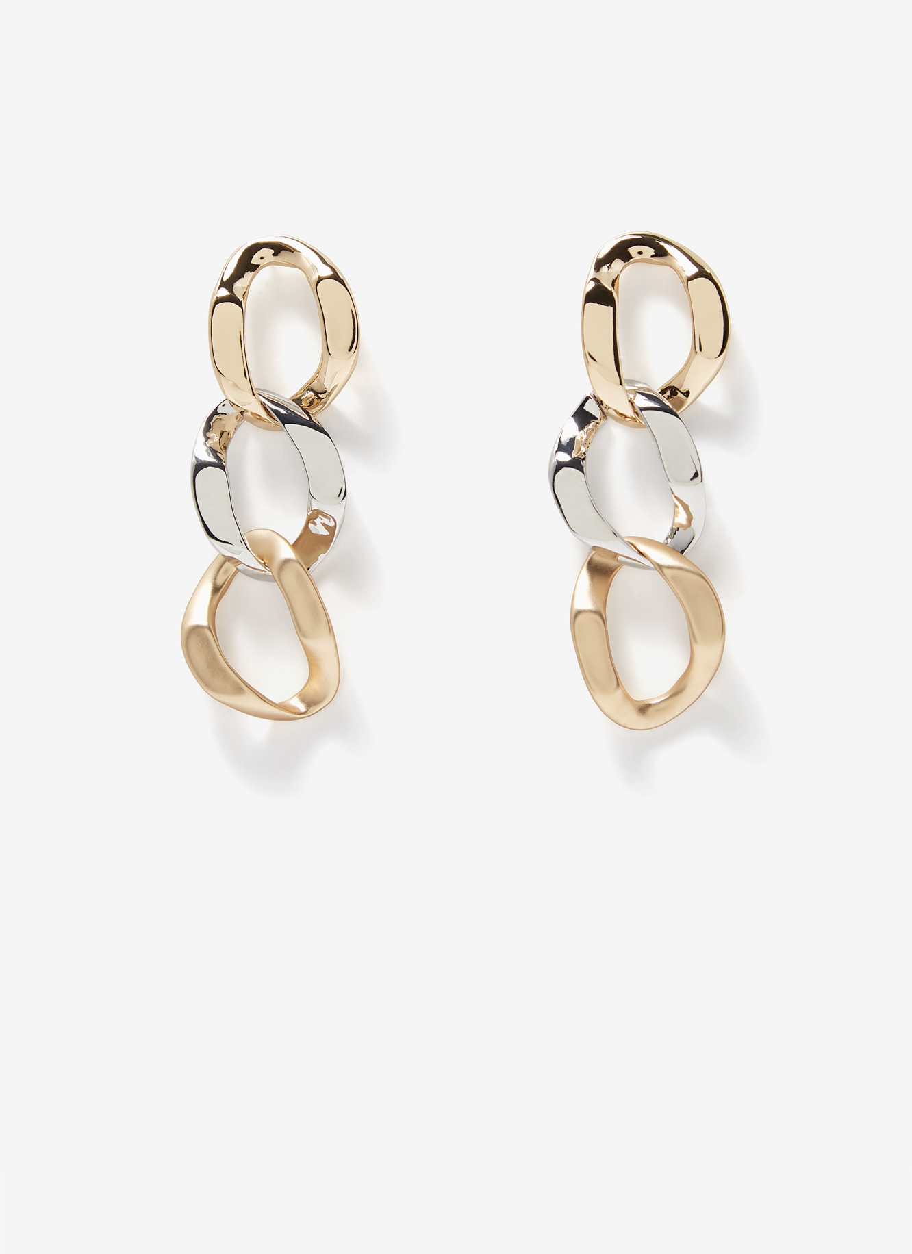 Bicolour earrings with irregular links image number 0
