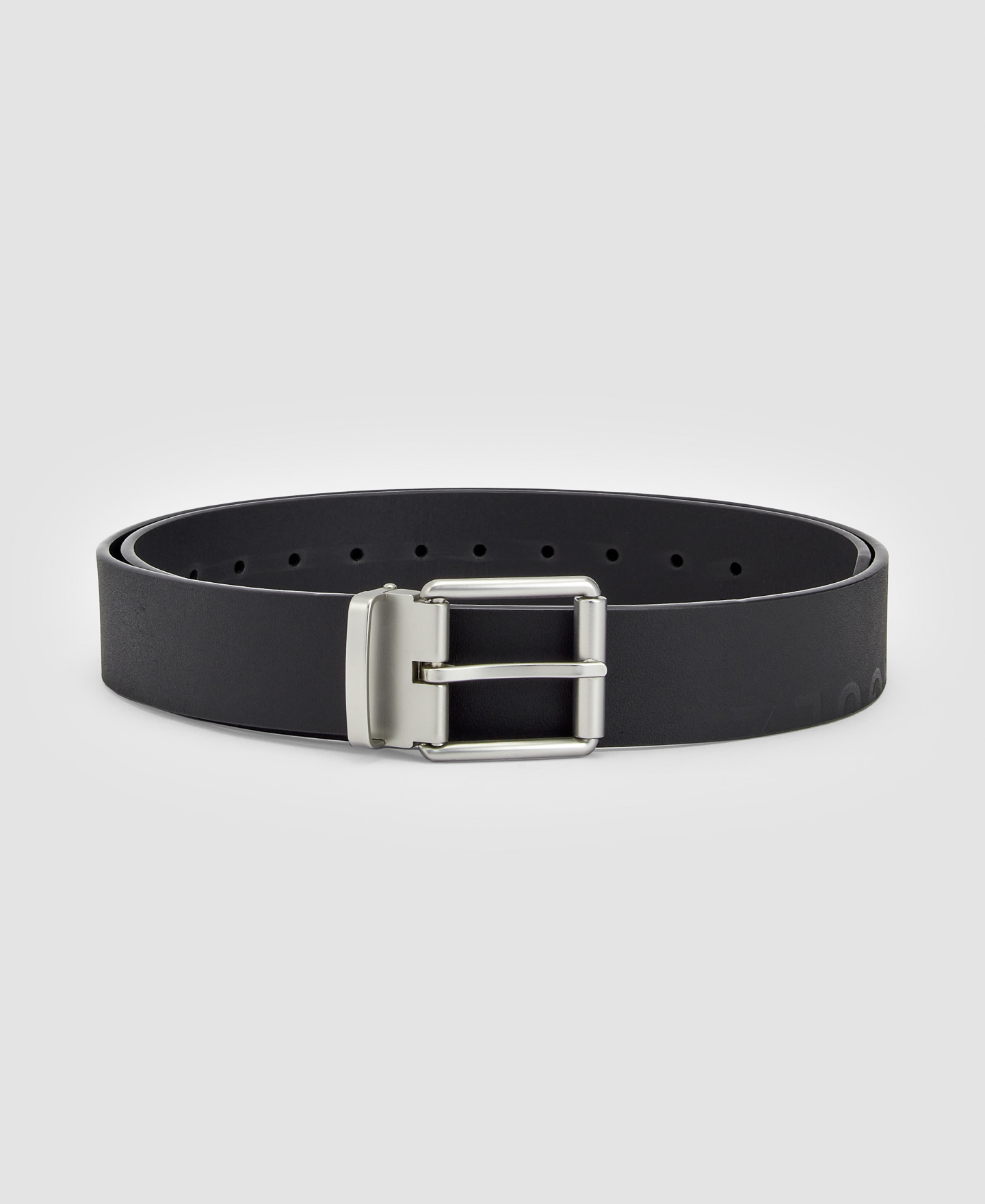Leather belt with metal buckle image number 0