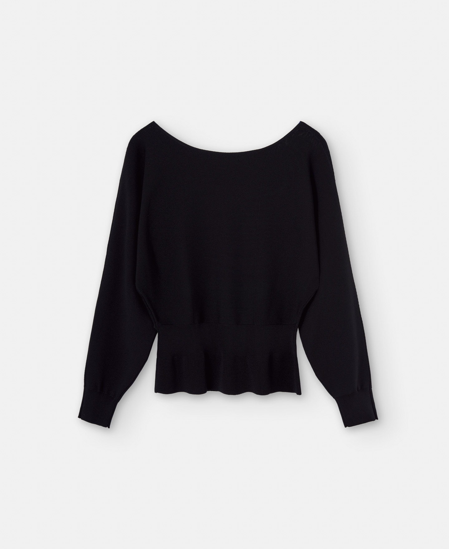 Peplum sweater in viscose knitted rubber image number 1