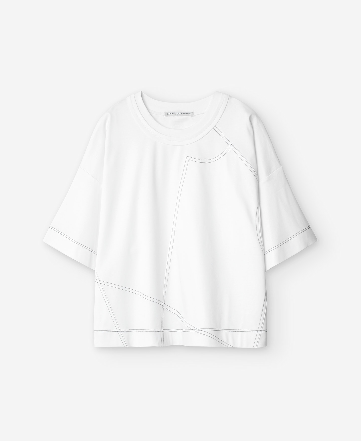 Women's T-shirt with panels in contrast image number 4