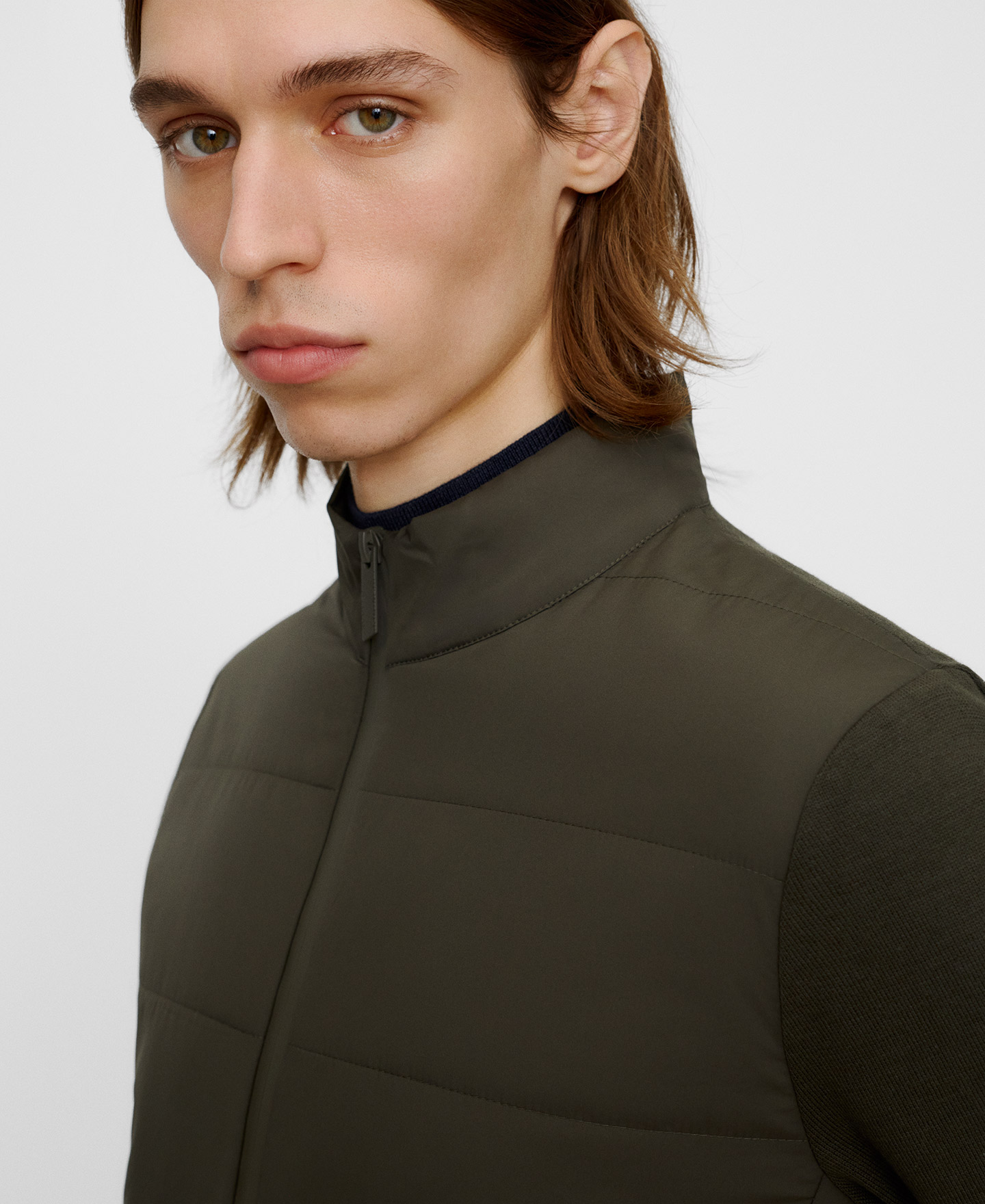 Nylon and knit padded jacket image number 3