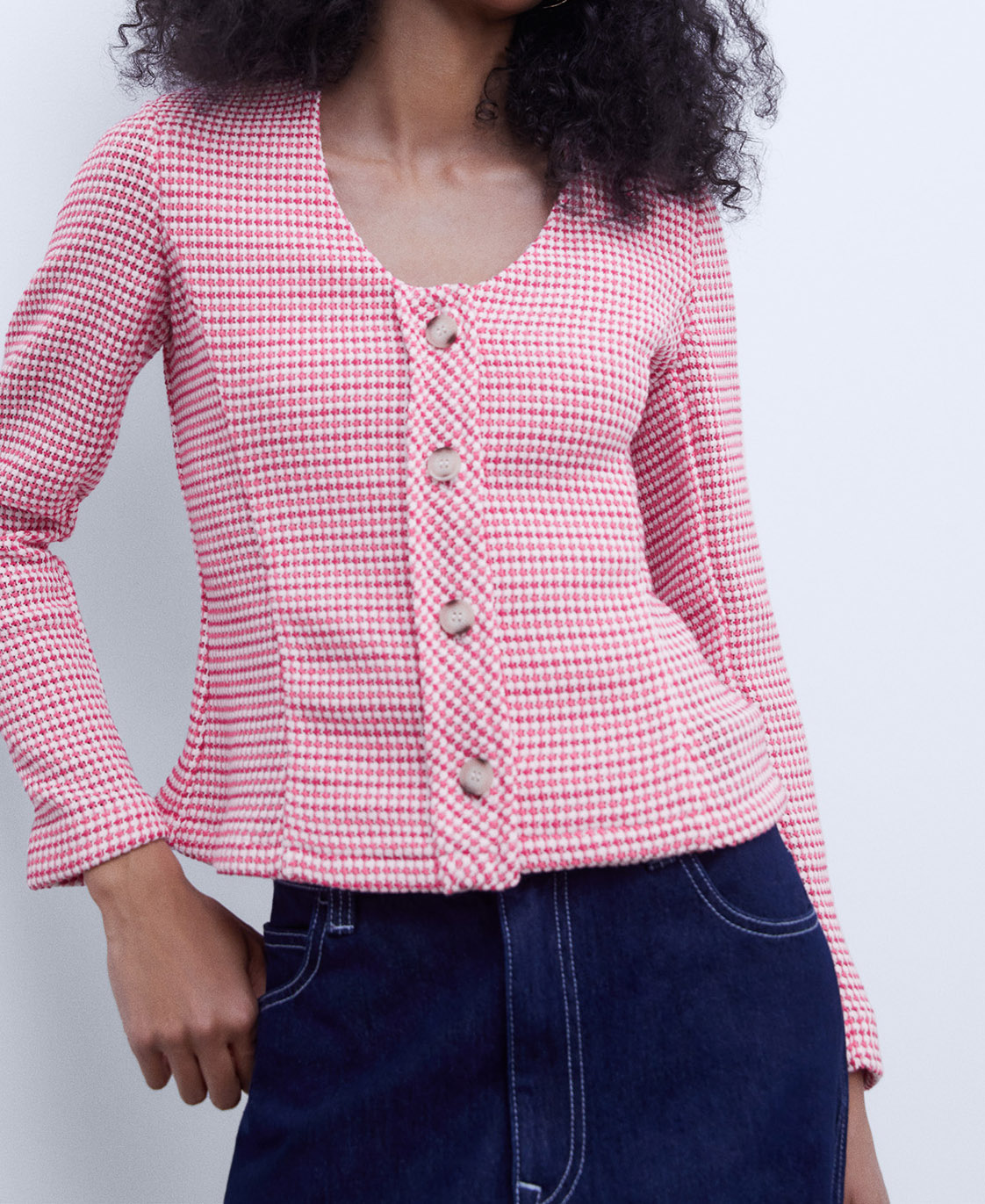 U-neckline jacket image number 0