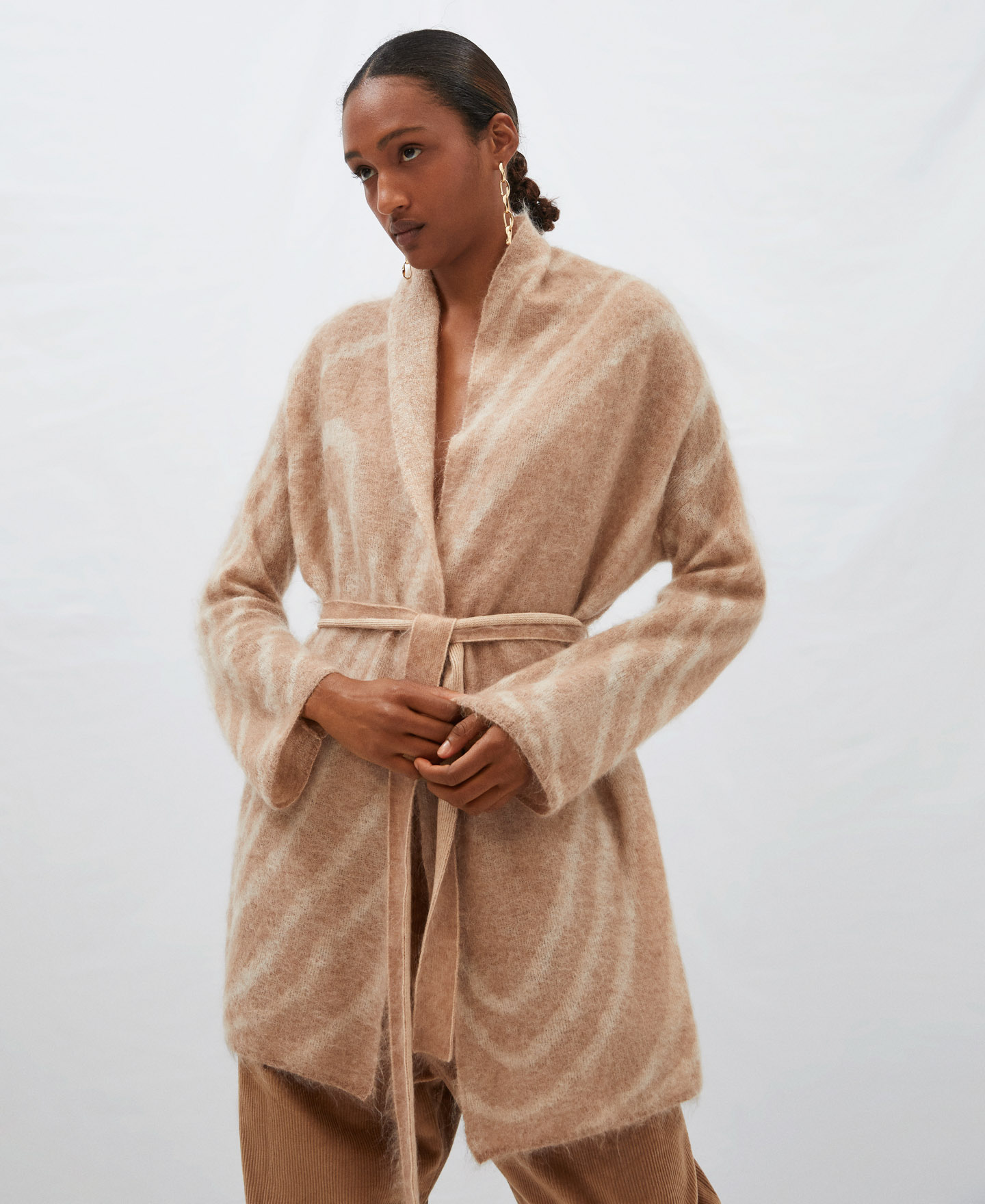 Spiral motif mohair jacket image number 0