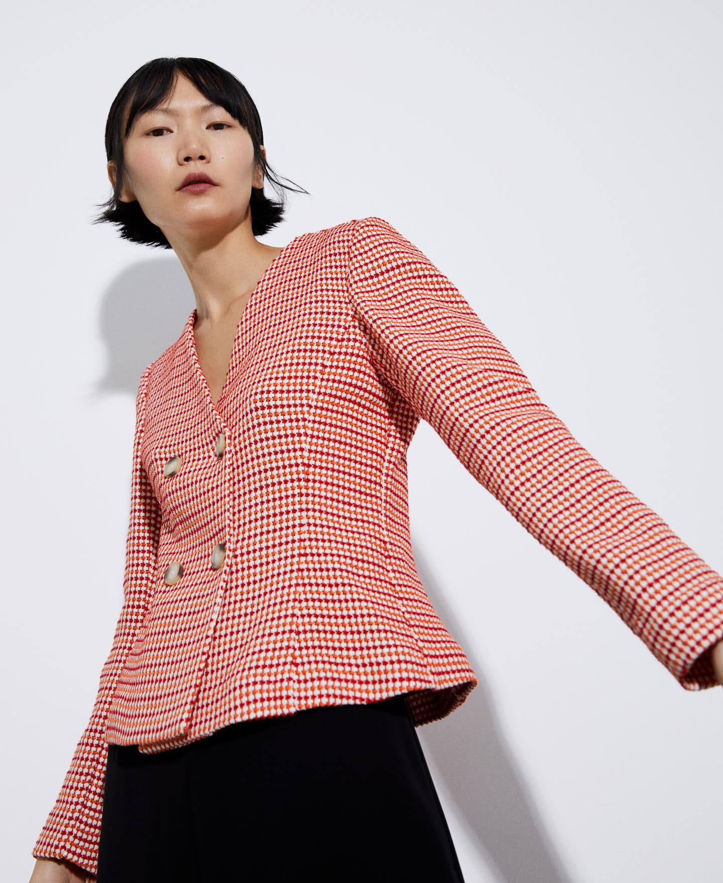 Nylon and cotton button down jacket image number 0