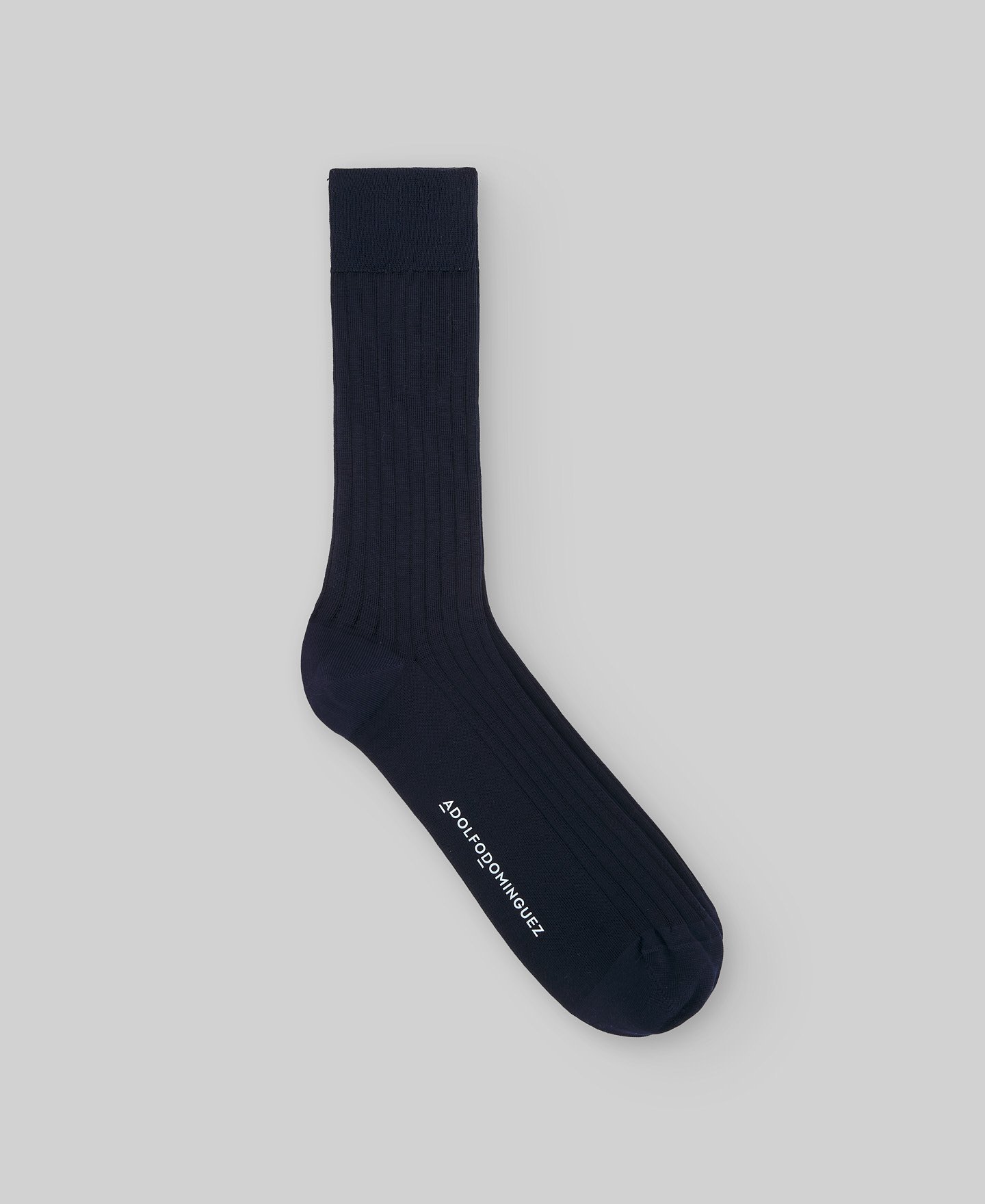 Navy blue ribbed socks man image number 0