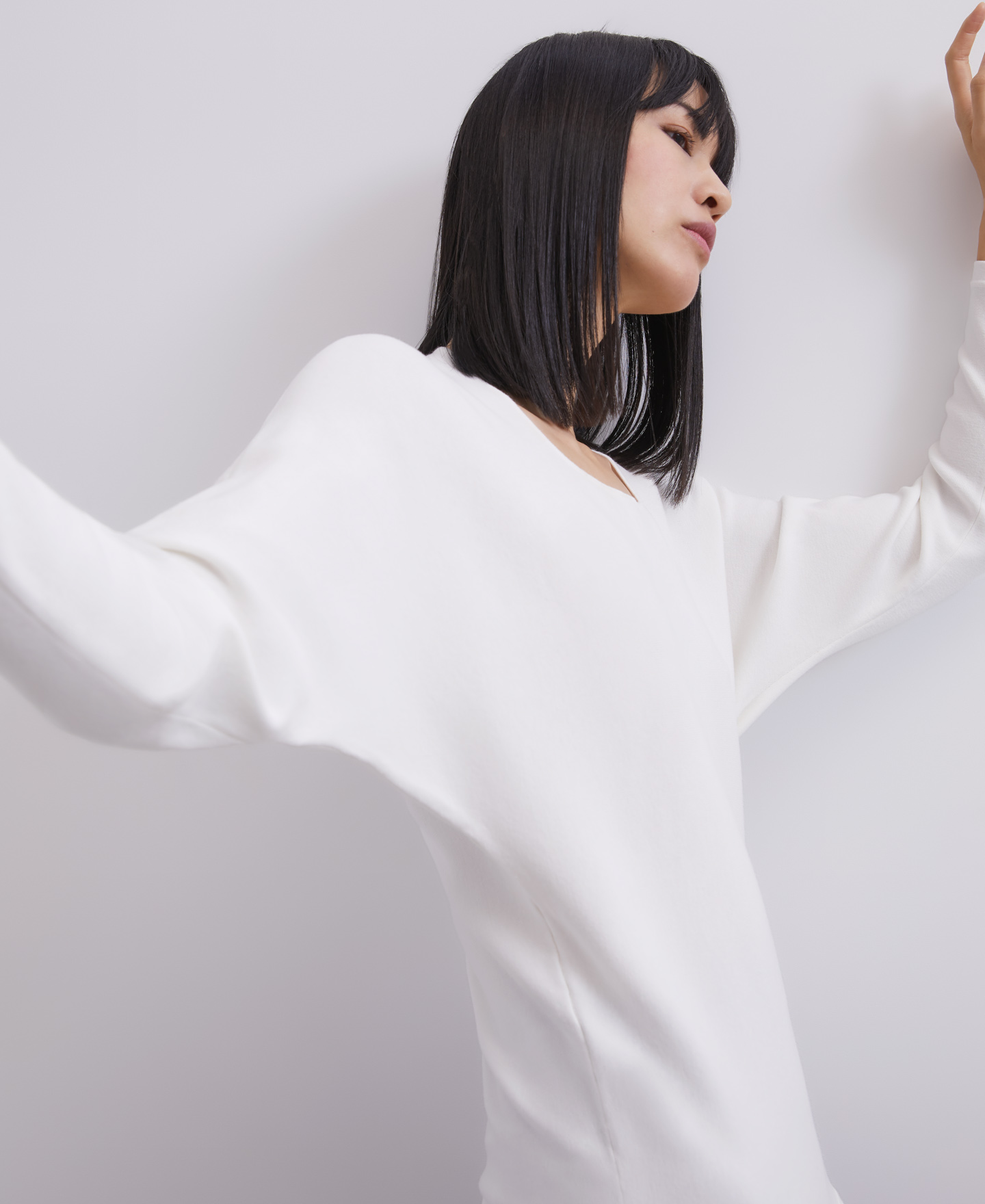 Fine sweater with squared neckline image number 0