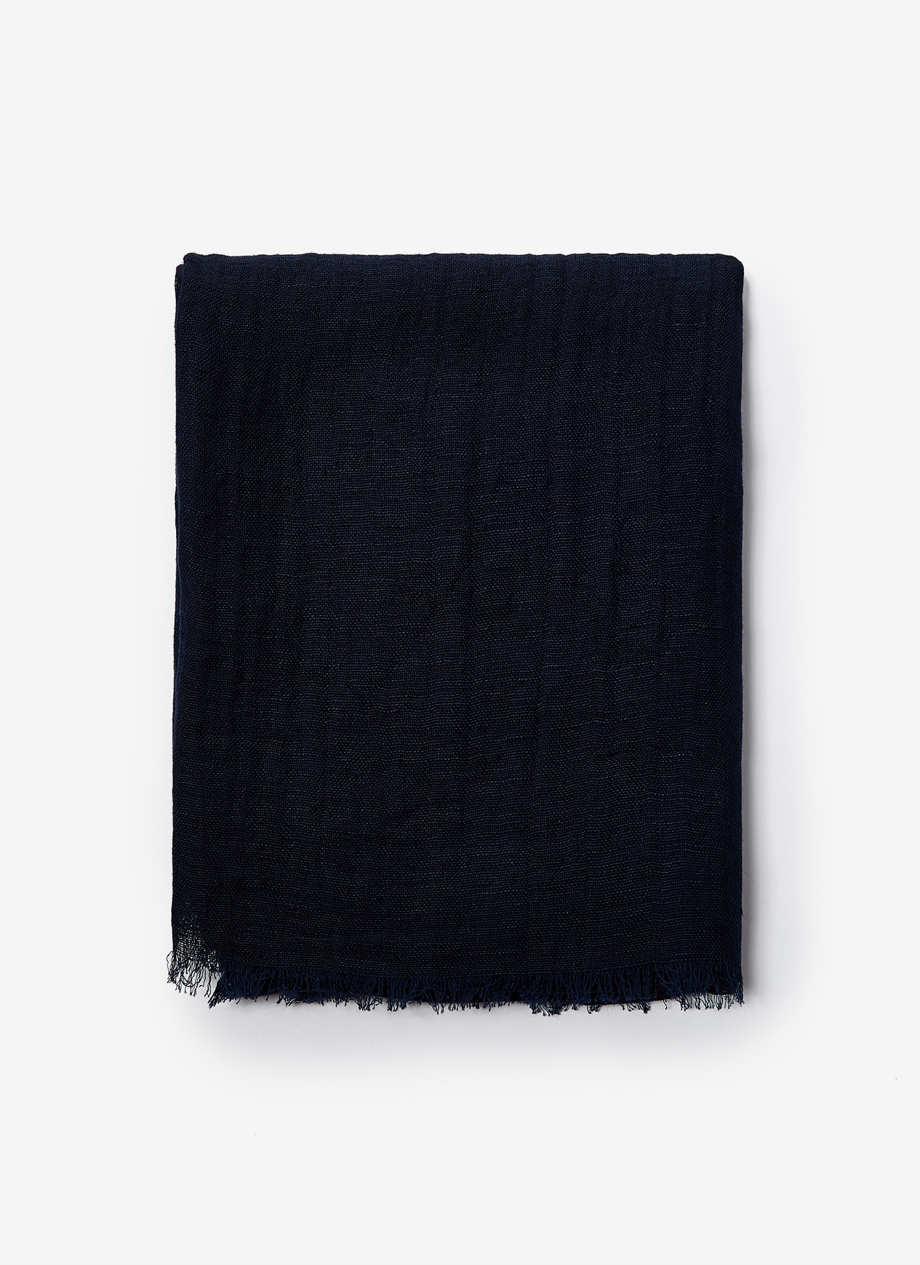 Linen & cotton foulard with frayed edges image number 0