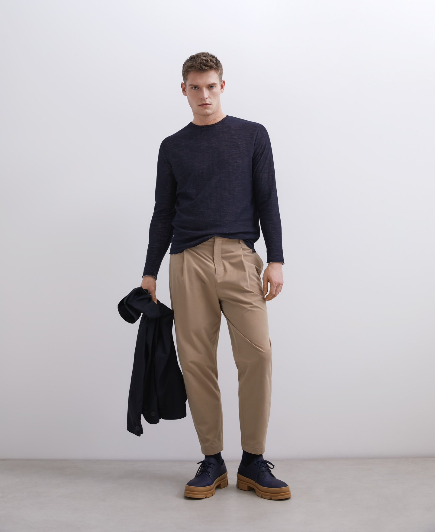 Navy blue long sleeve double t-shirt image number 0