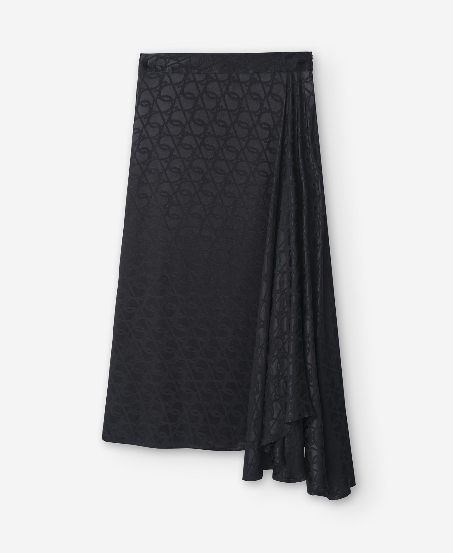 Black midi skirt with side godet image number 4
