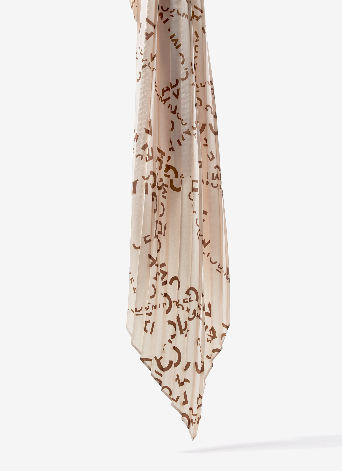 Pleated foulard with logo print image number 2