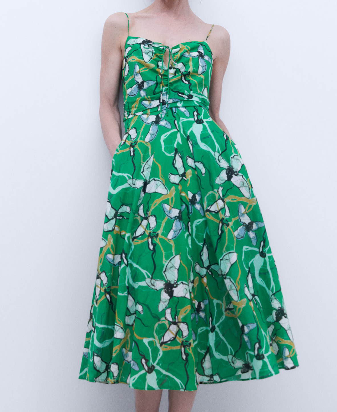 Three-strap cotton dress image number 0
