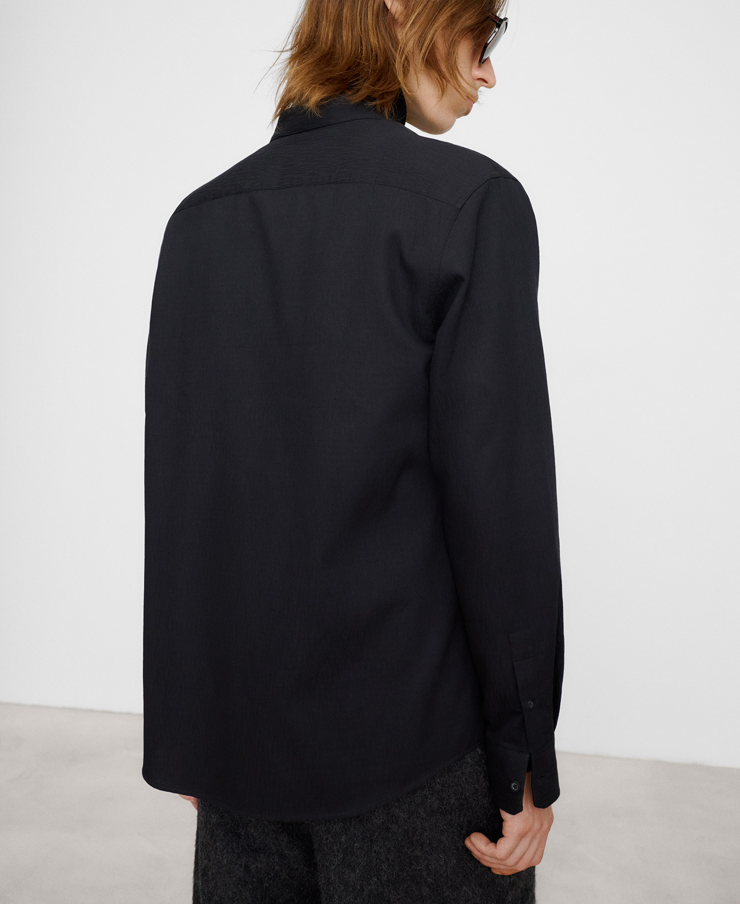 Cotton regular fit Mandarin collar shirt image number 2