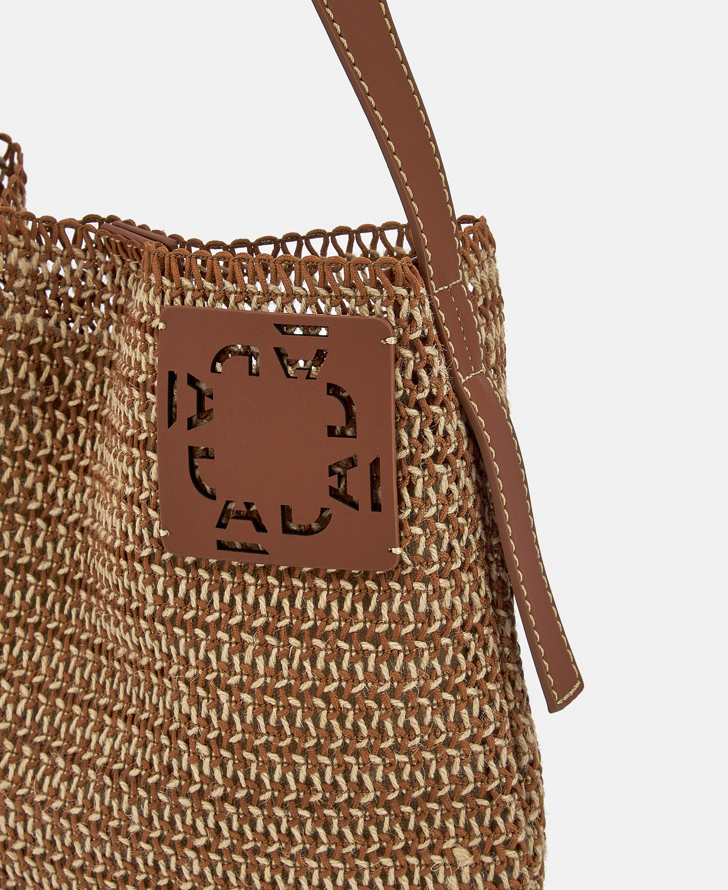 Recycled polyester raffia hobo bag image number 3