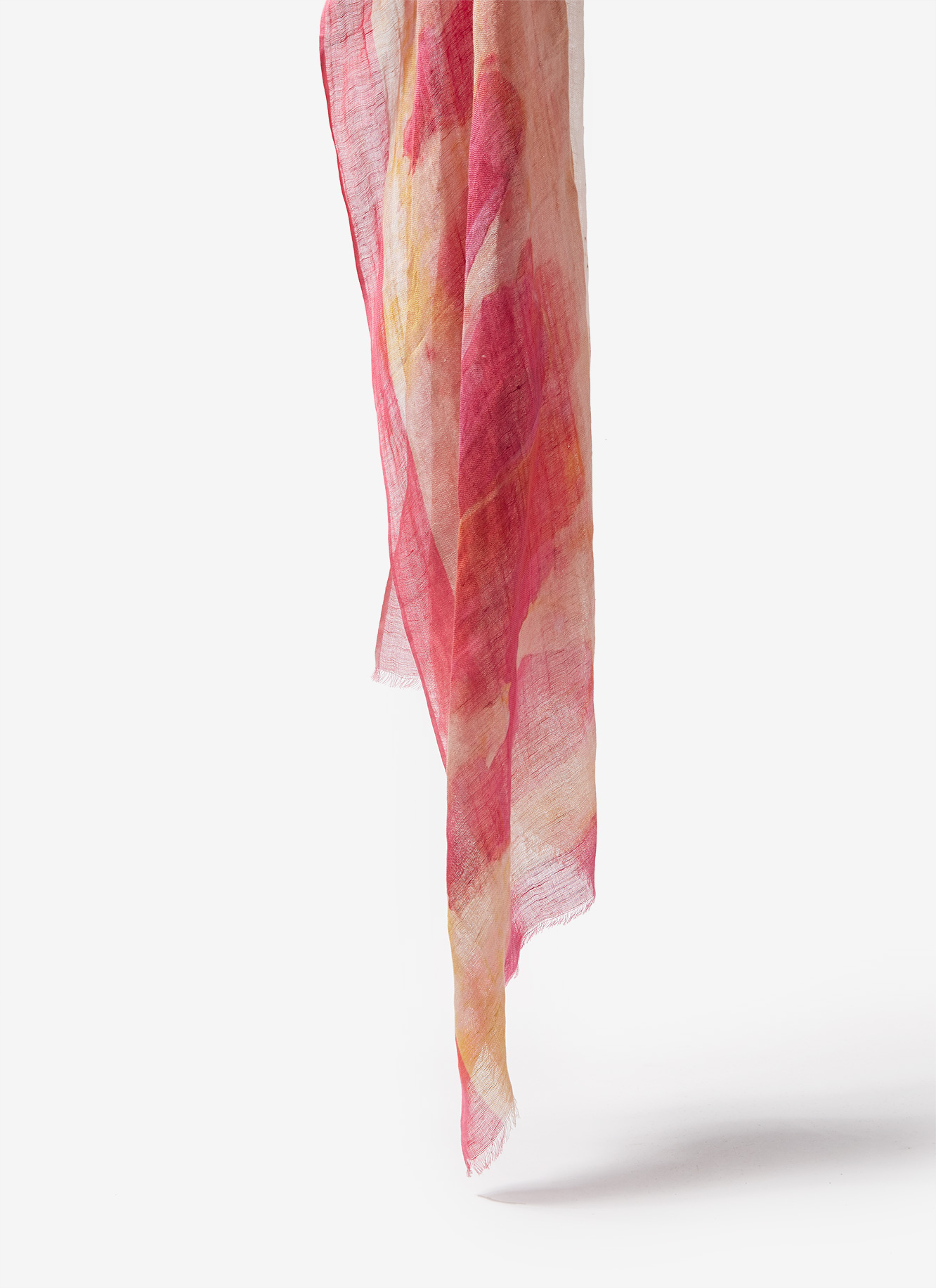 Linen and cotton foulard with print image number 1