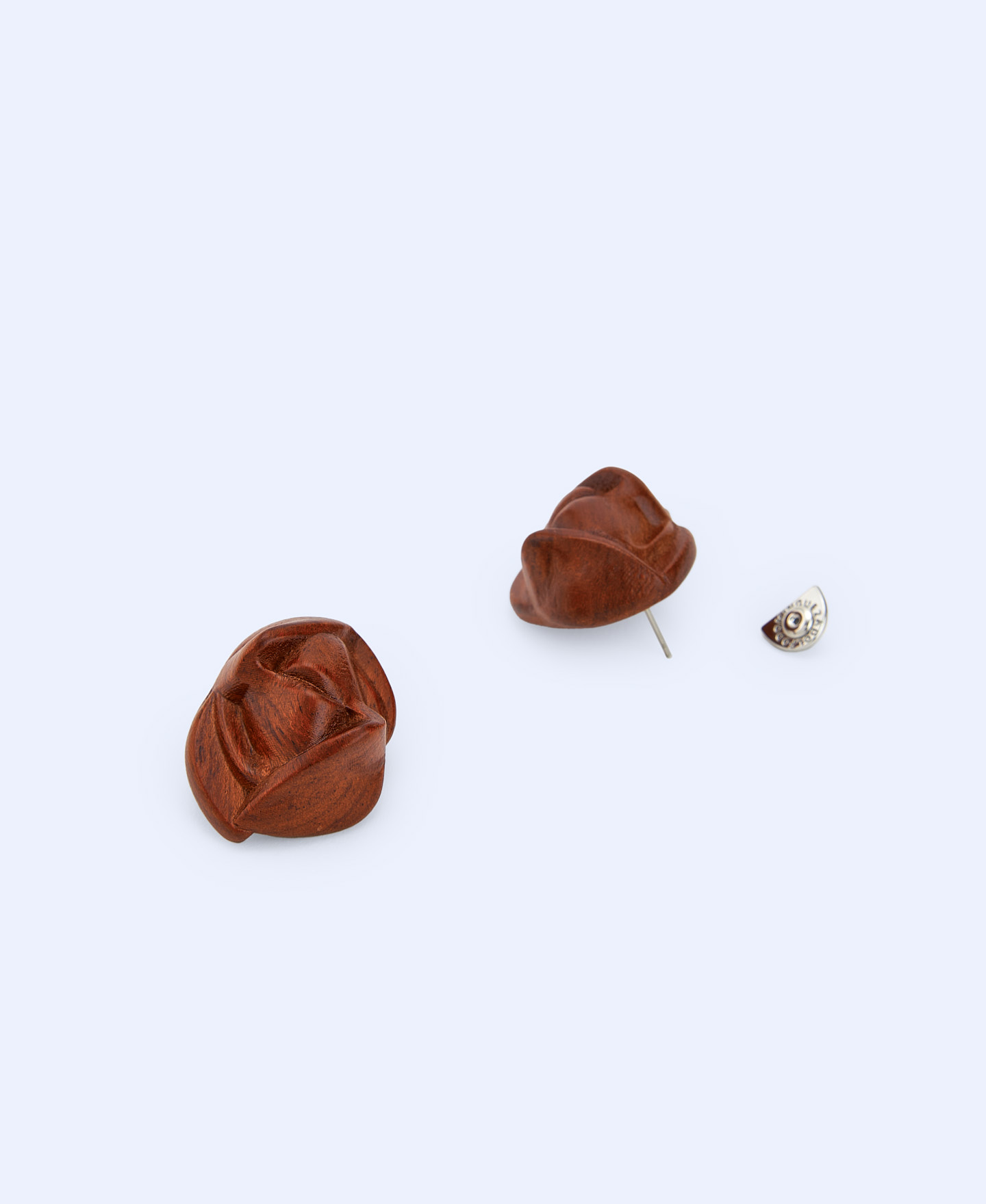 Contraction motif wood earring image number 2
