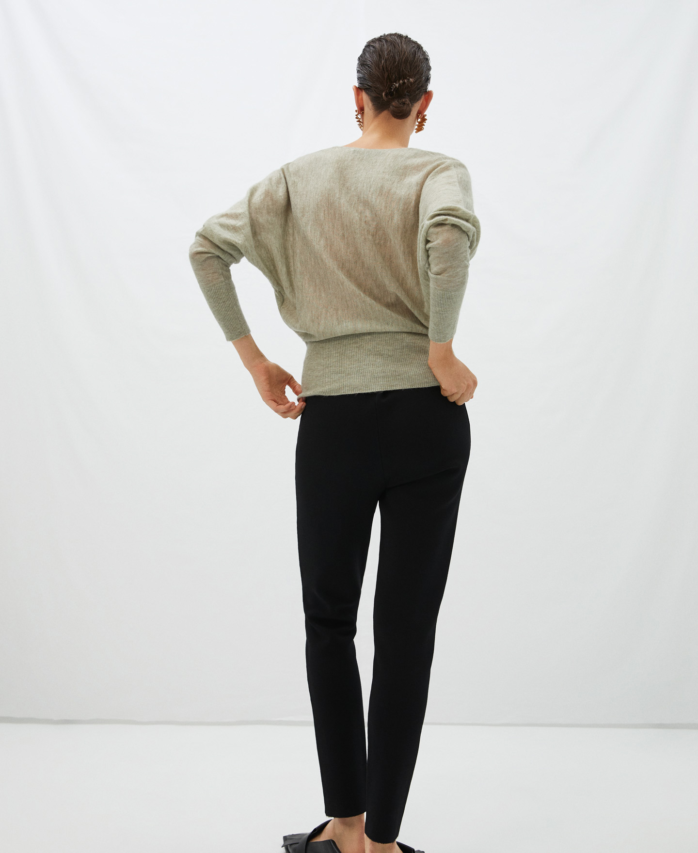 Crossed neckline jumper in mohair image number 2