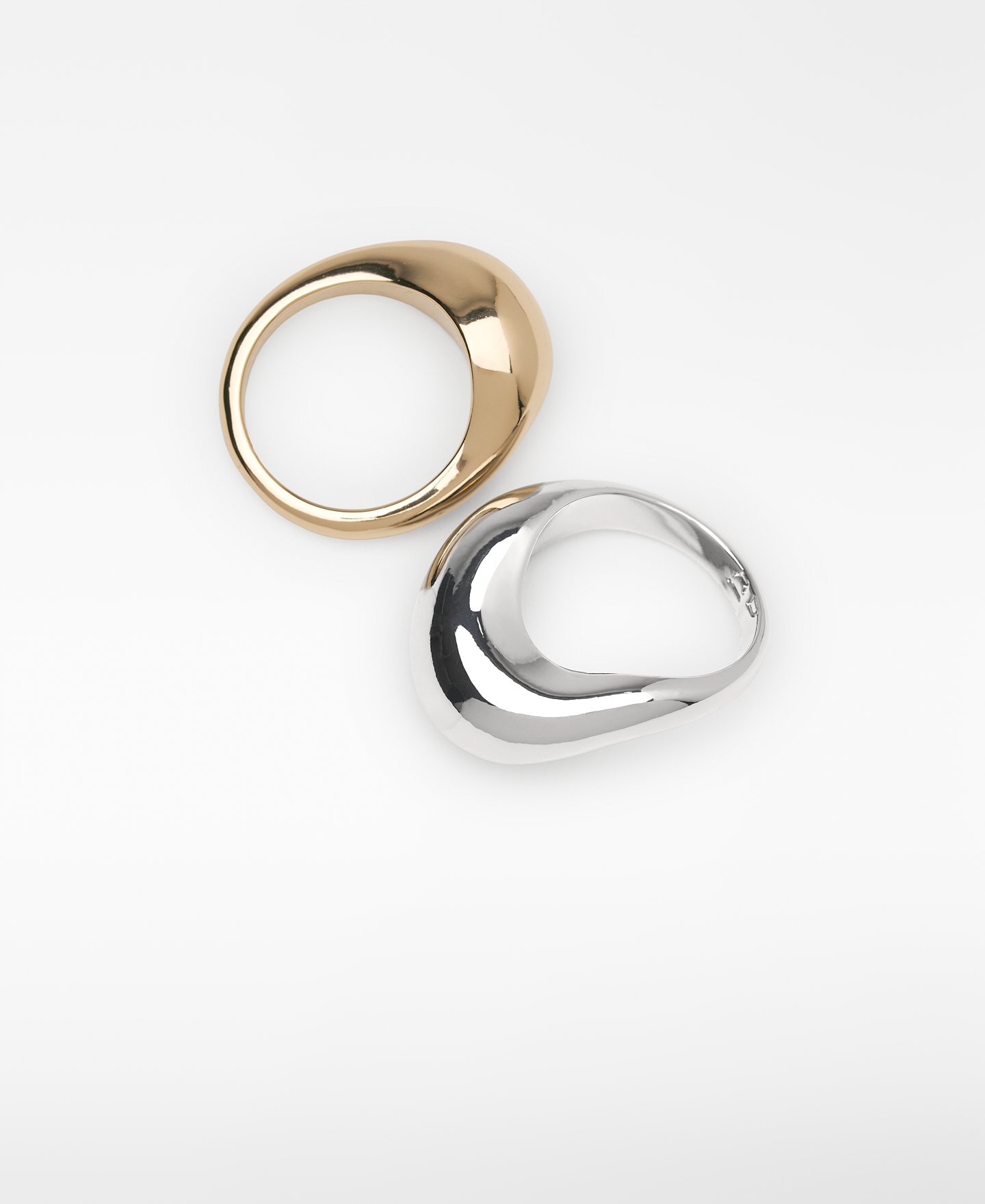 Organic two-tone double finger ring image number 2