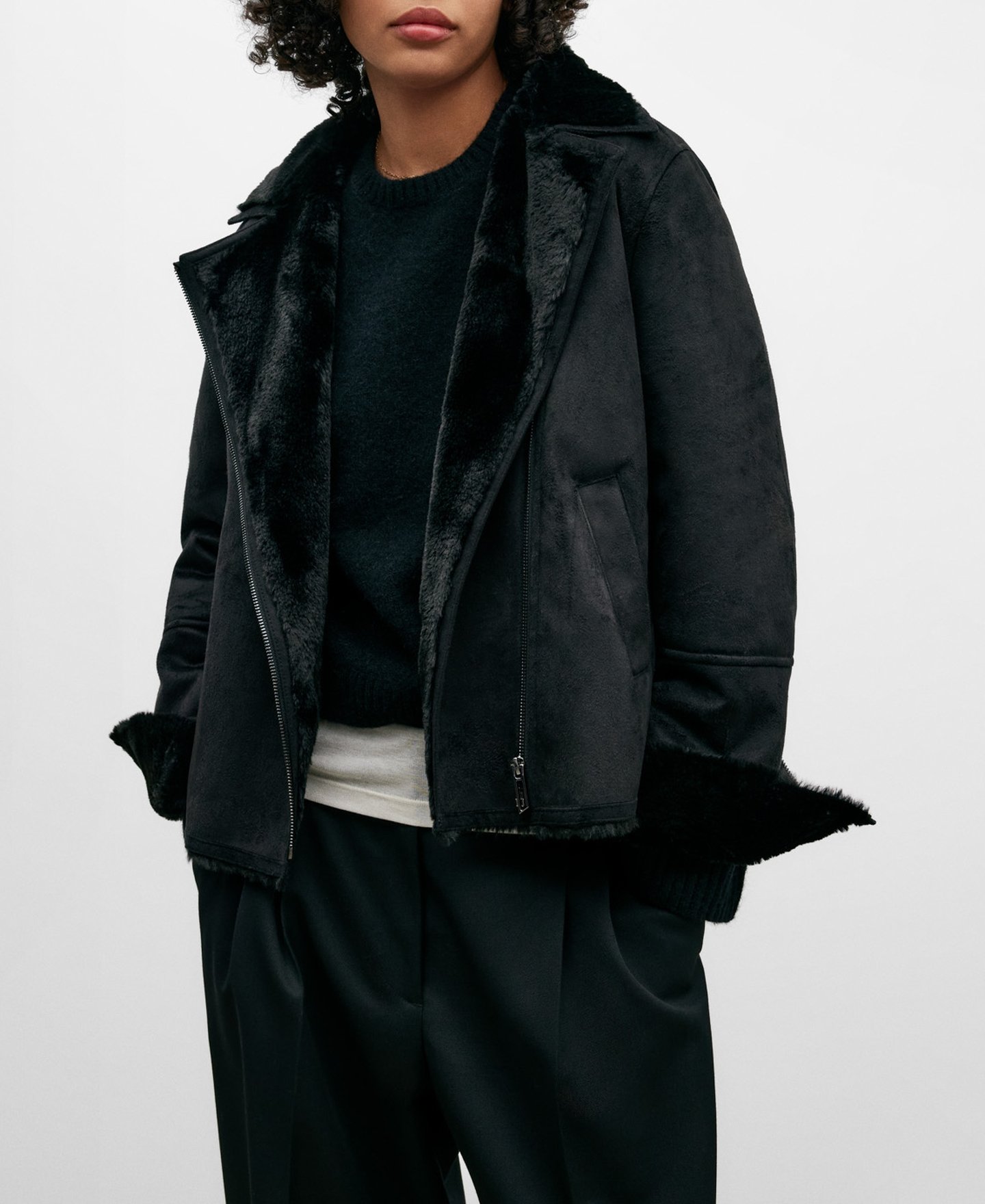 Cazadora biker en poliéster para mujer image number 0