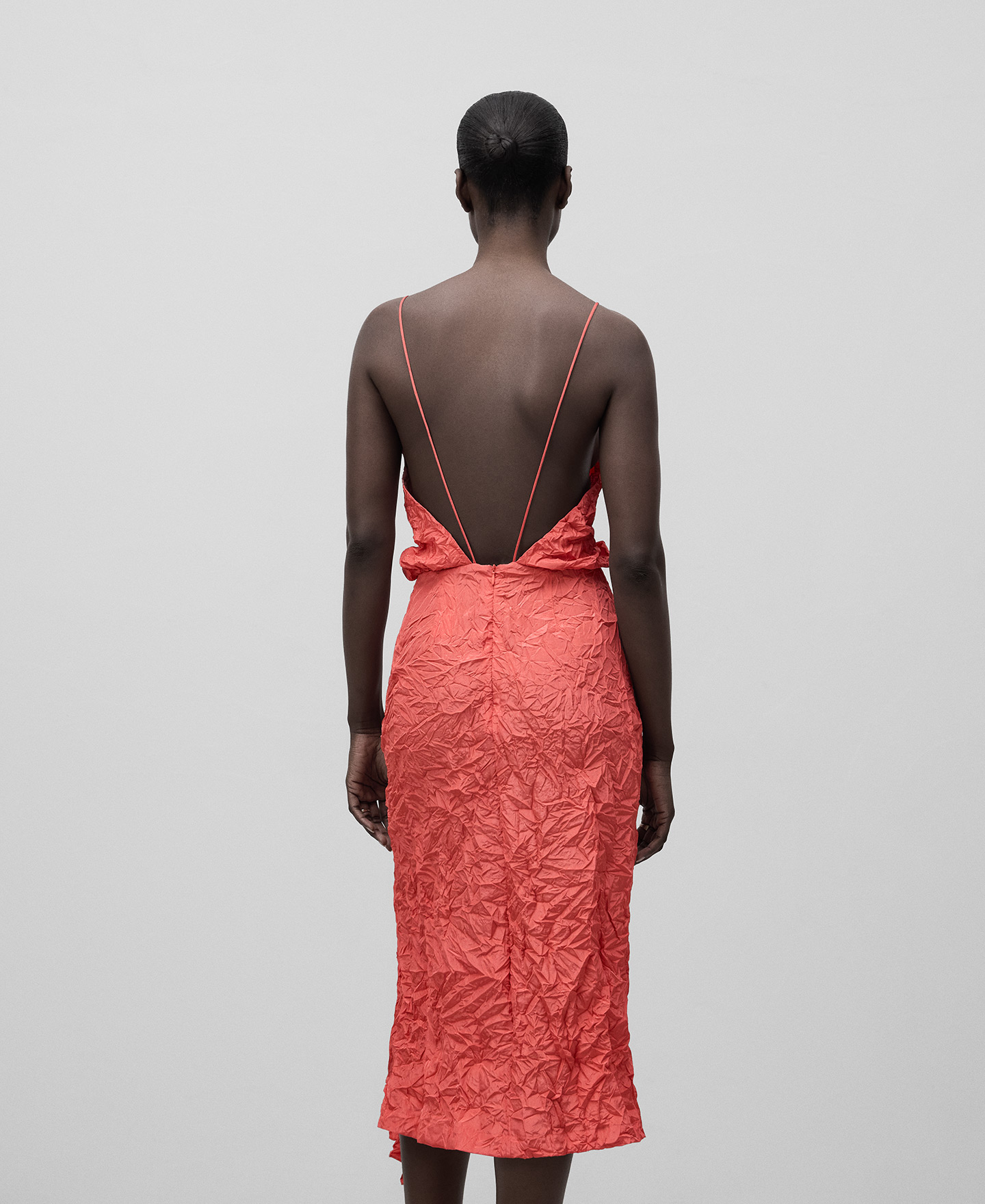 Vestido asimétrico tirantes mujer image number 2