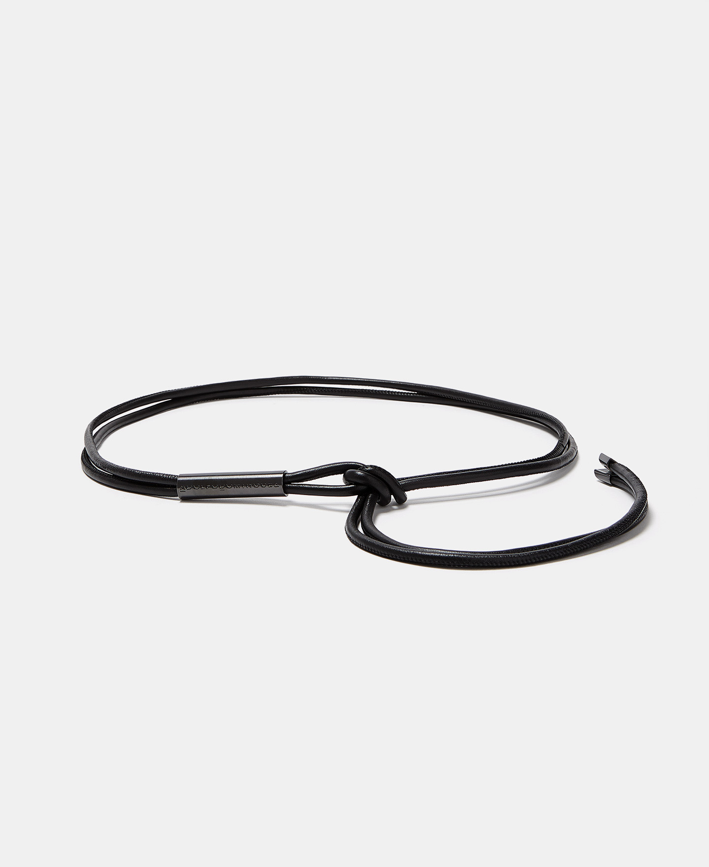 Logo leather tubular belt image number 0
