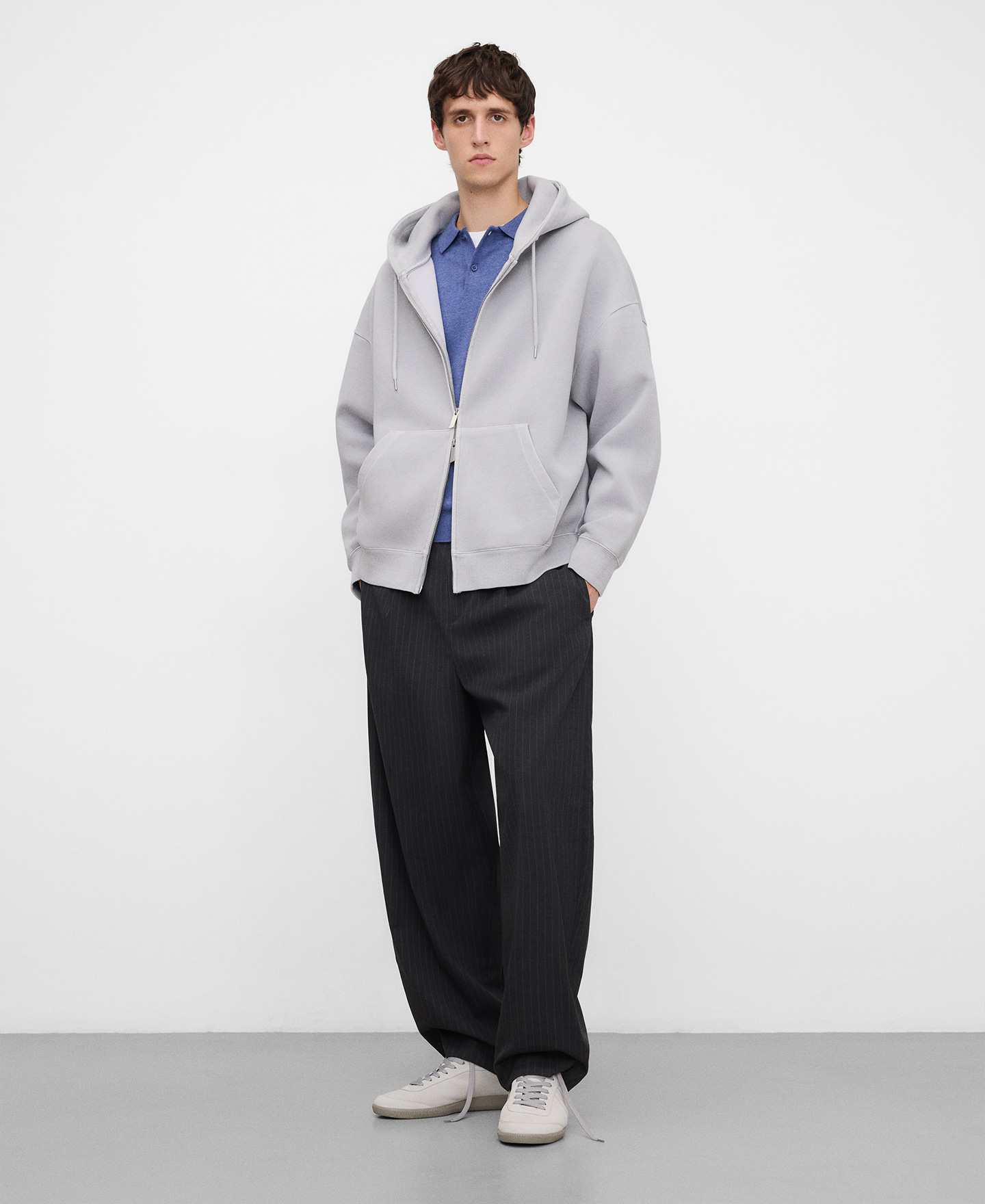 Organic cotton long sleeve polo shirt image number 1