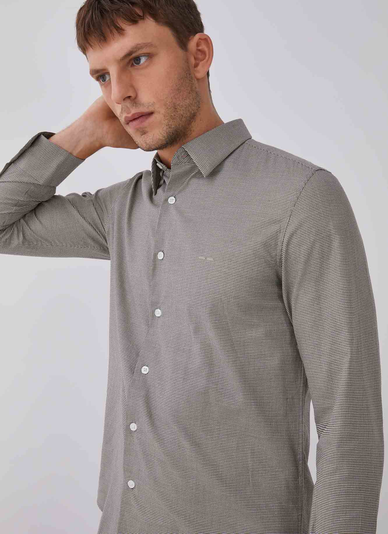 Camisa de pata de gallo en algodón image number 3