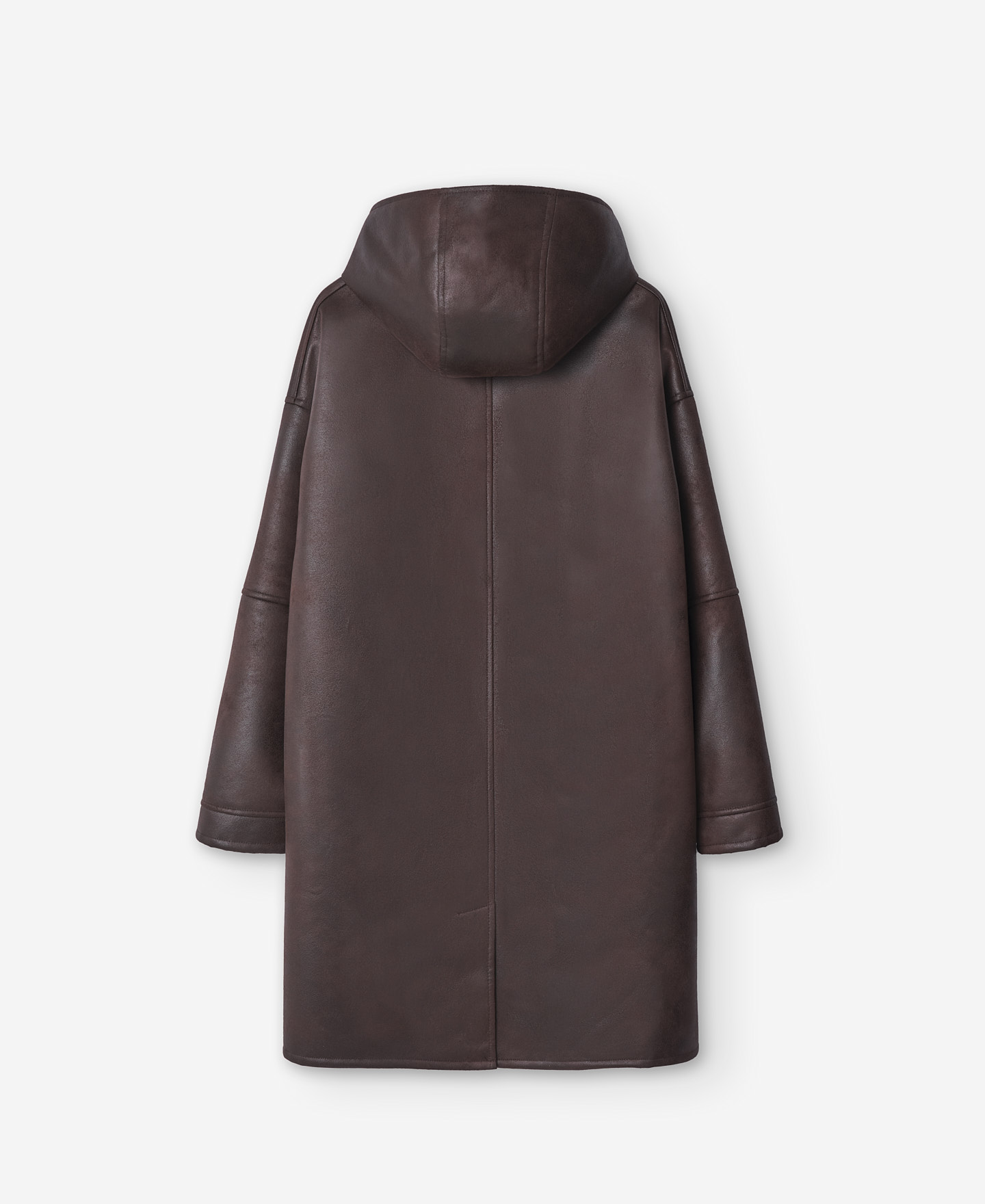 Brown polyester coat for men image number 5