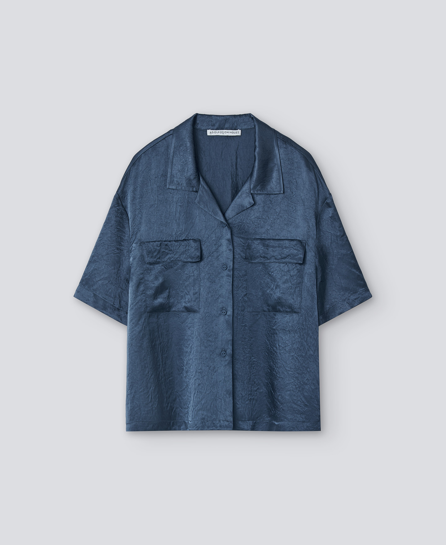 Blue short sleeve shirt woman image number 4