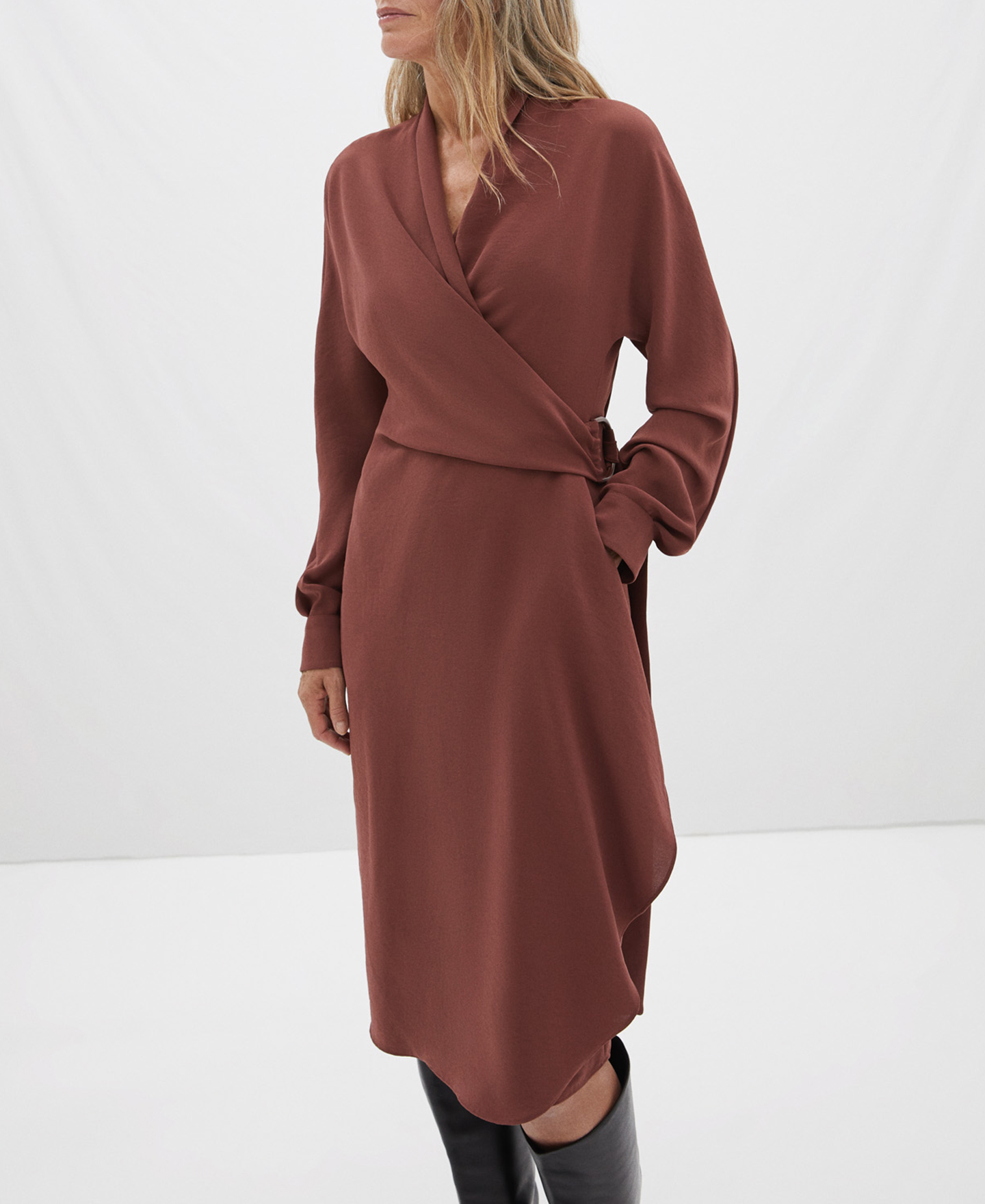 Wrap-around dress with side lacing image number 0