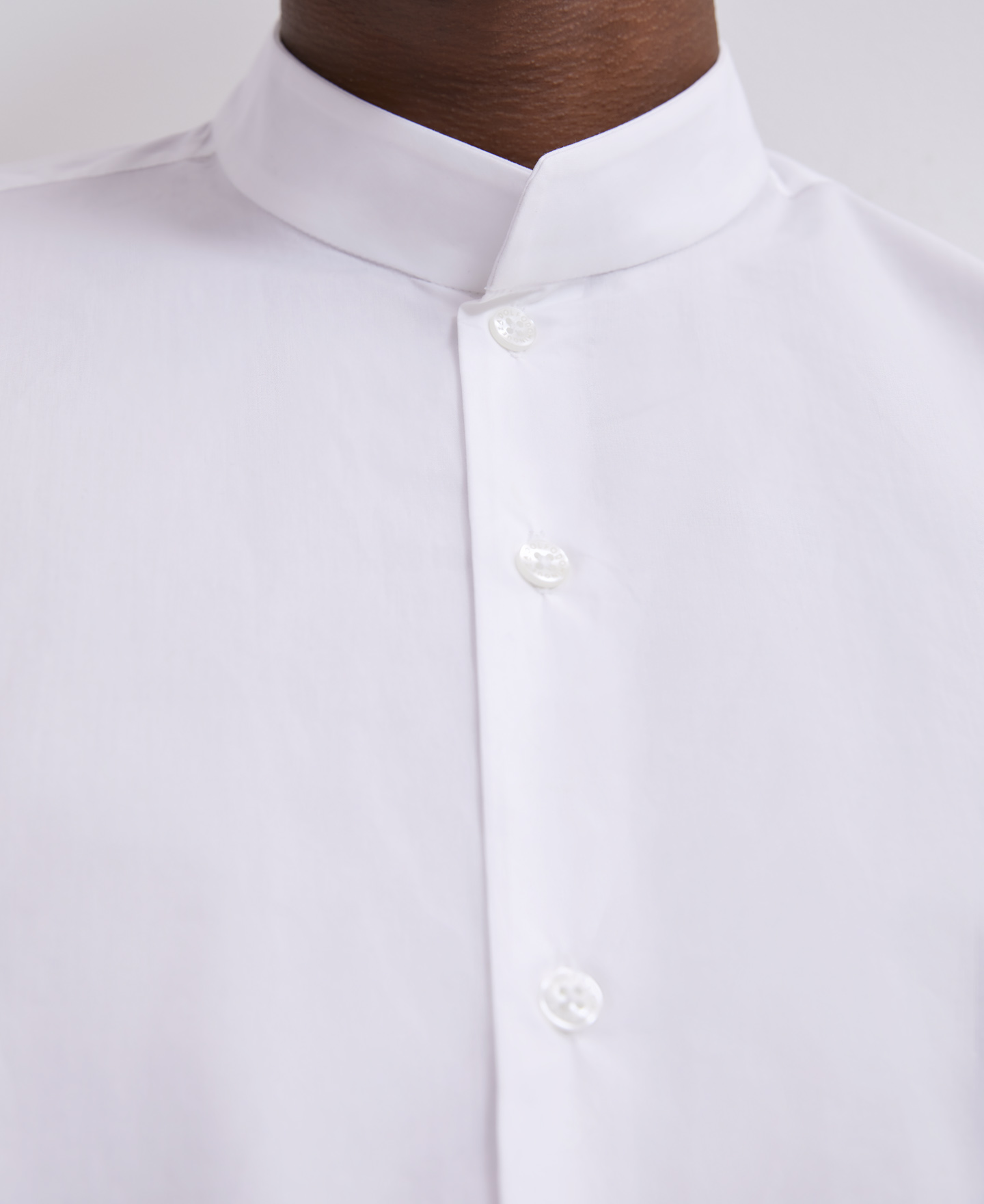 Oversized cotton mandarin collar shirt image number 2