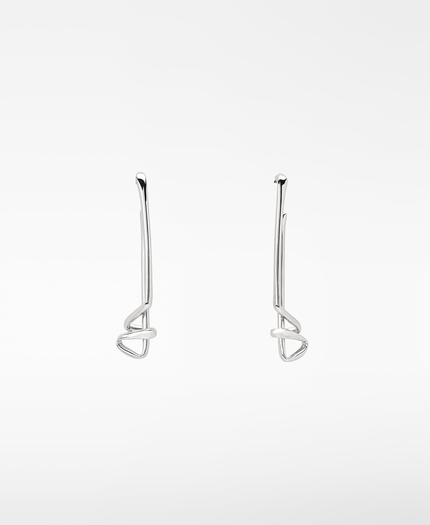 Irregular knot metal earrings image number 0