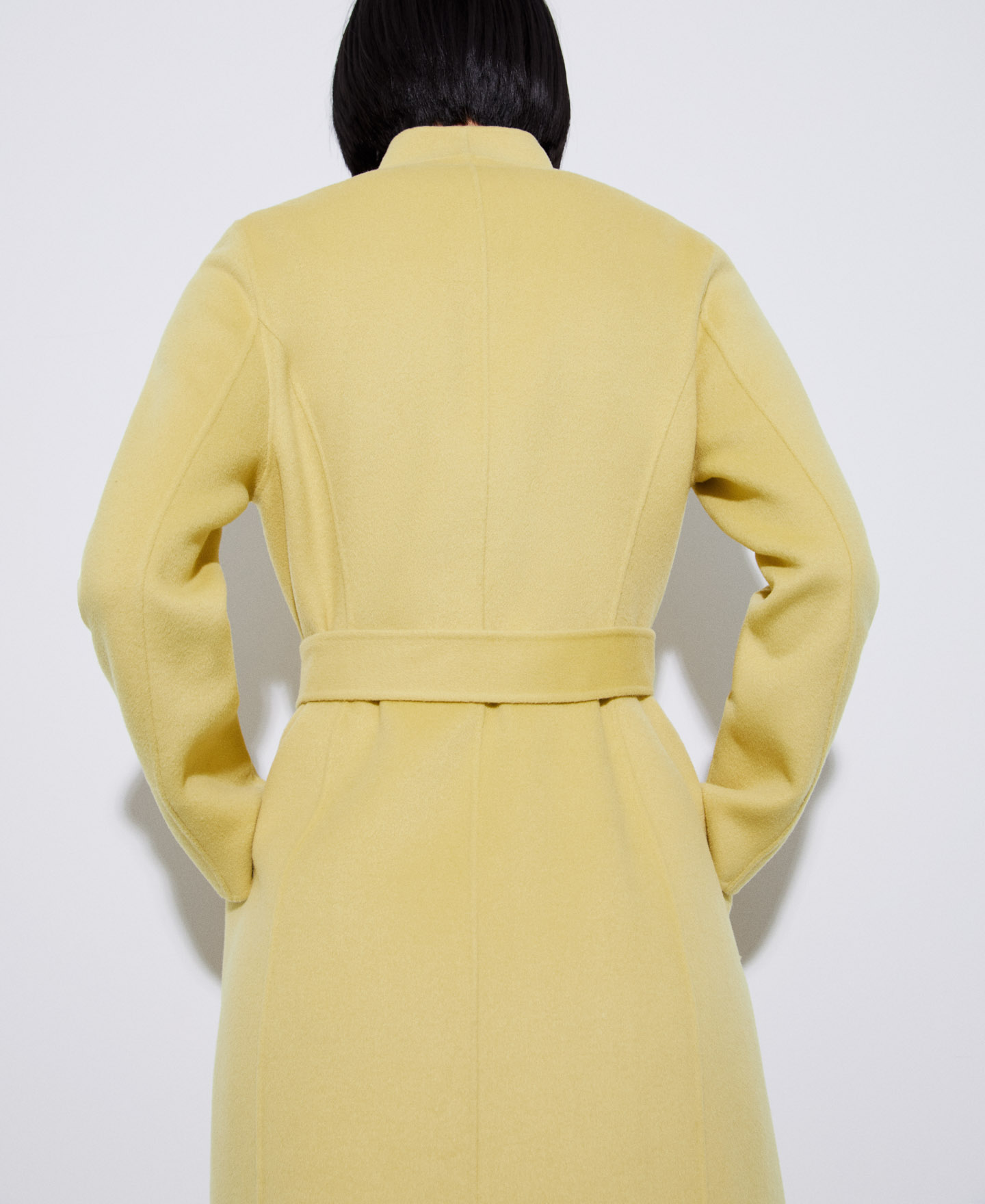 Double face wool V-neckline coat image number 4