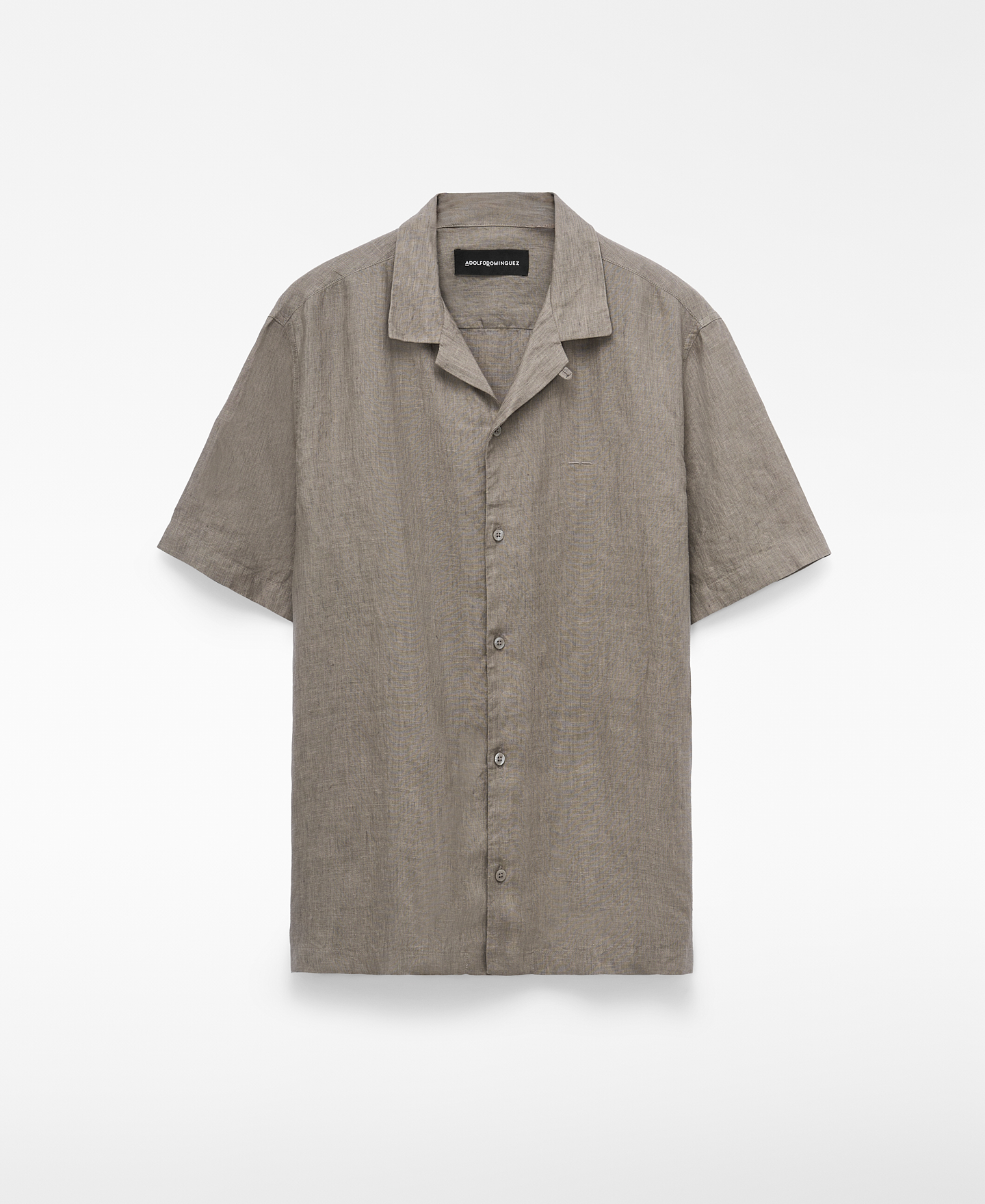 Camisa cuello bowling lino image number 0